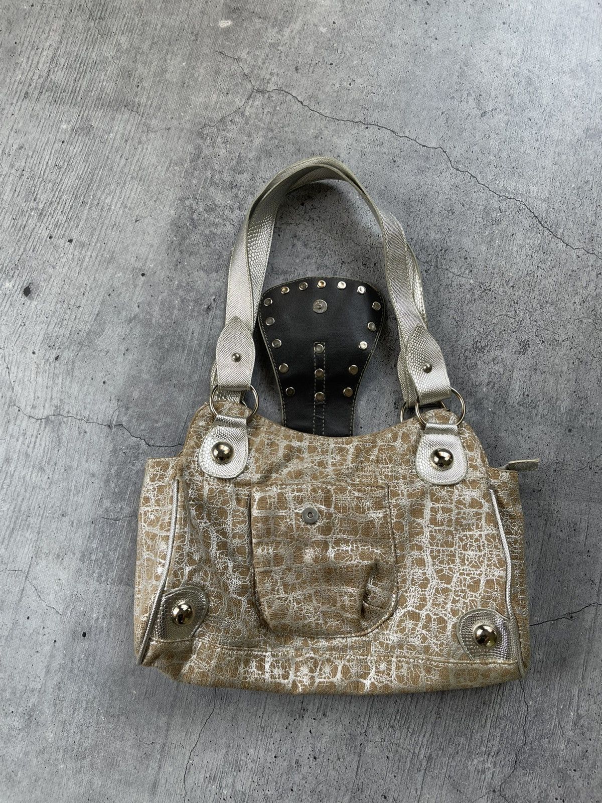 Guess Vintage Archival Rare Gold Guess STYLE Handbag Y2K Size ONE SIZE - 3 Thumbnail