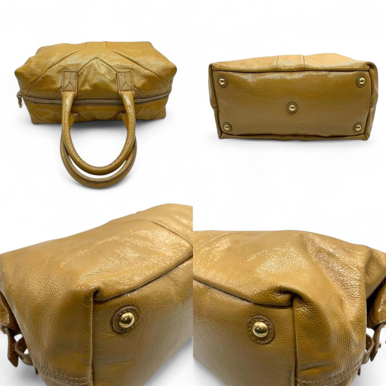 Saint Laurent Paris Saint Laurent - Mustard Yellow Patent Leather Handbag Size ONE SIZE - 6 Thumbnail