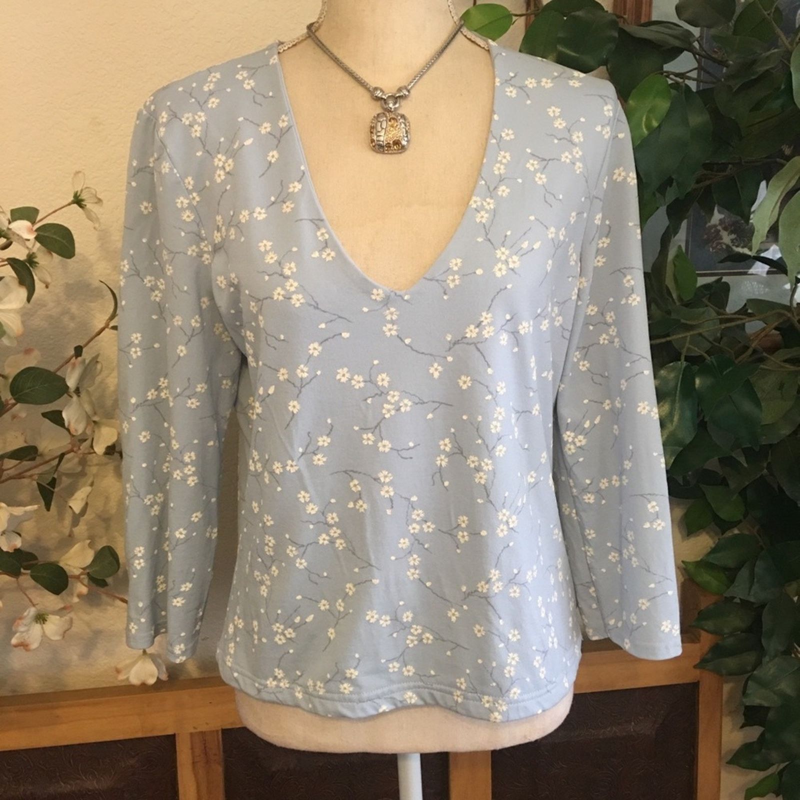 Vintage Vintage 90s Arendine blossom print blouse top L Size L / US 10 / IT 46 - 1 Thumbnail