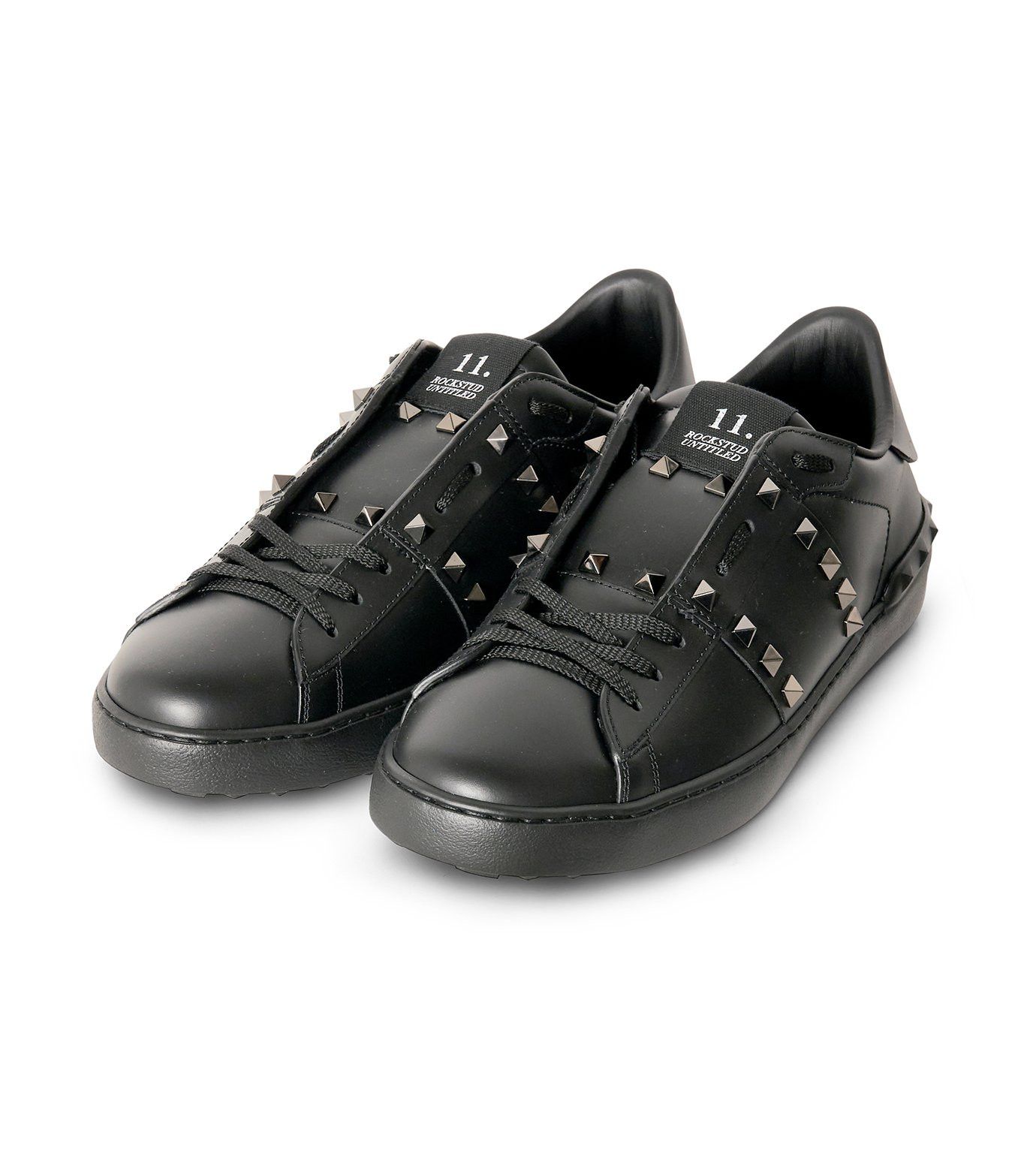 Valentino o1s22i1n1224 Rockstud Untitled Leather Sneakers in Black Size US 8 / EU 41 - 2 Thumbnail