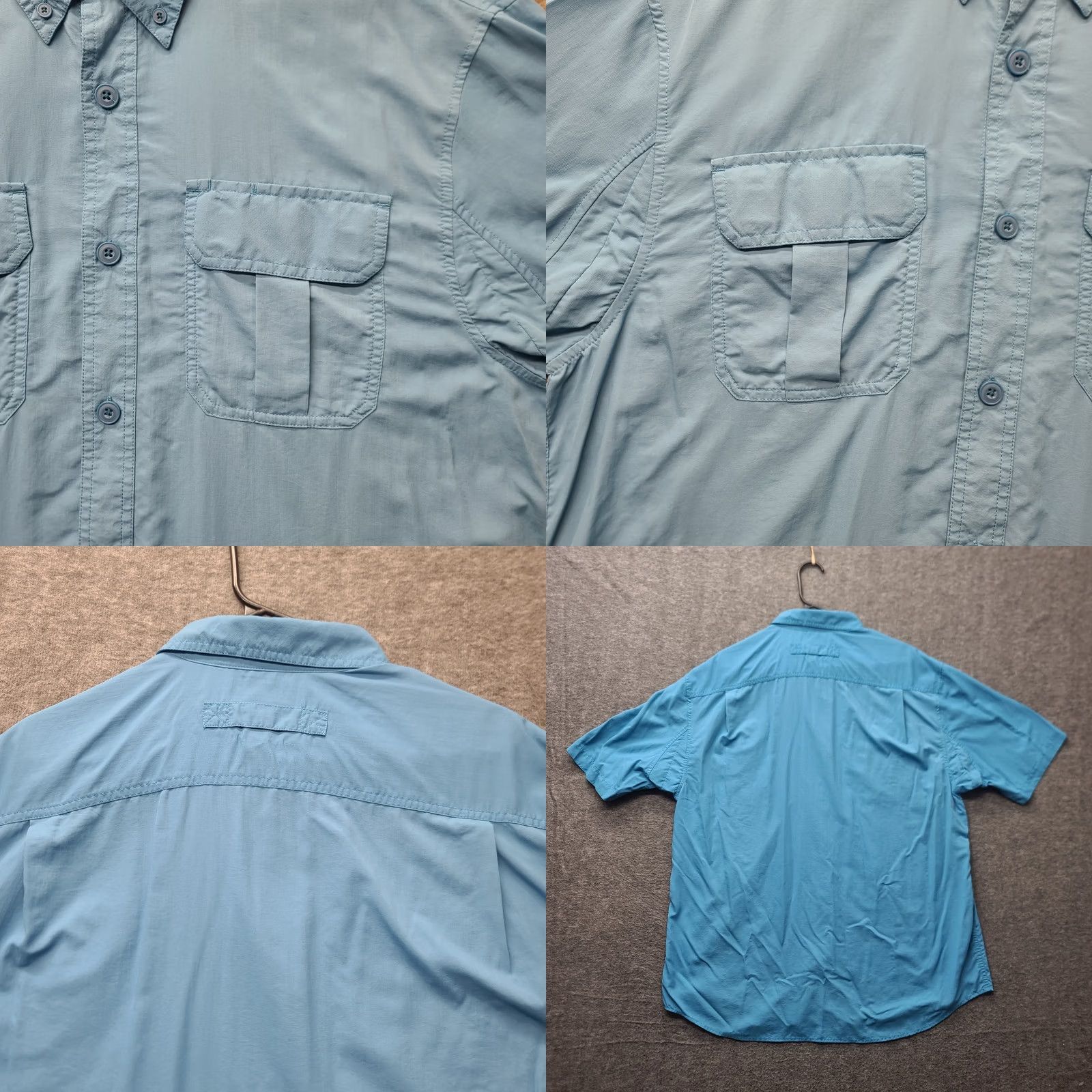 Vintage Duluth Armachillo Shirt Mens L Regular Fit Short Sleeve Button-Up Outdoor Breathable UV Protection Moisture Wicking Quick Dry Pockets Blue Size US L / EU 52-54 / 3 - 8 Thumbnail