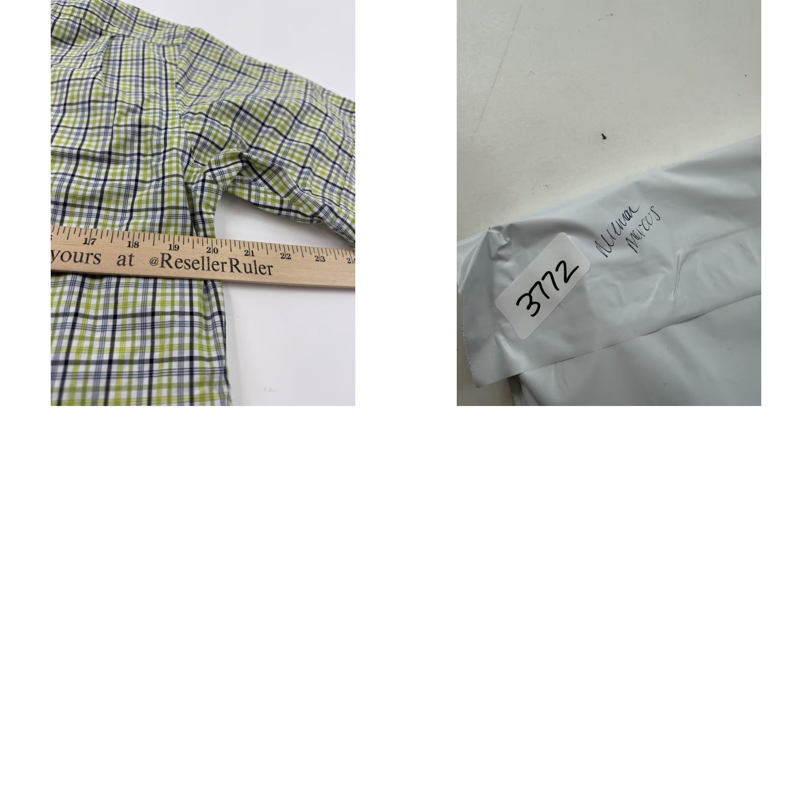 Neiman Marcus VINTAGE? No — (not vintage) Neiman Marcus Shirt Mens M Green Plaid Short Sleeve Button Front Casual Size US M / EU 48-50 / 2 - 8 Thumbnail
