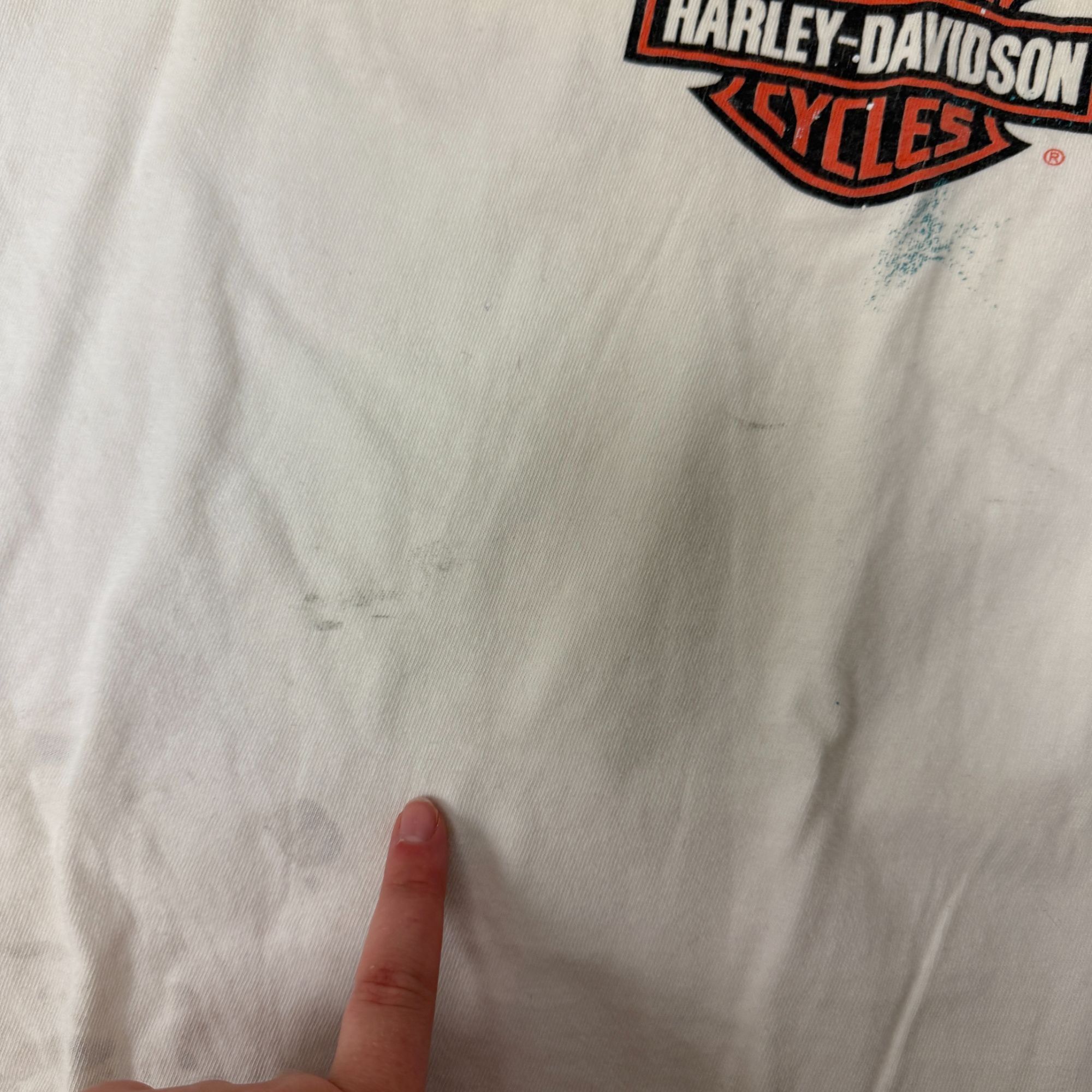 Harley Davidson 90's H-D USA FLAG L/S Spellout Milwaukee WI ROAD HOUSE 1999 Size US XL / EU 56 / 4 - 10 Thumbnail