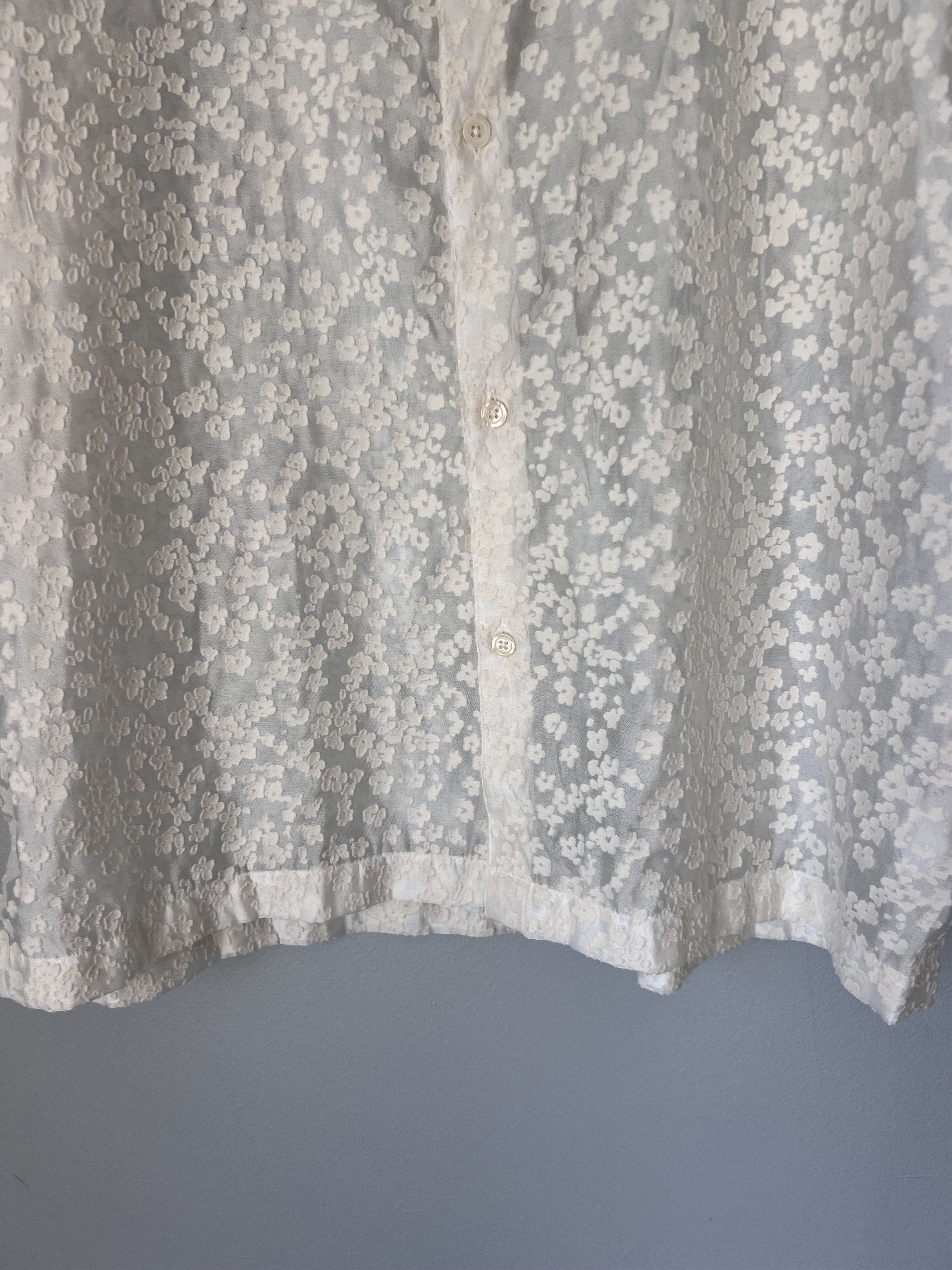 Mfpen mfpen Sheer Floral Holiday Button Up Shirt in White Size US XL / EU 56 / 4 - 3 Thumbnail