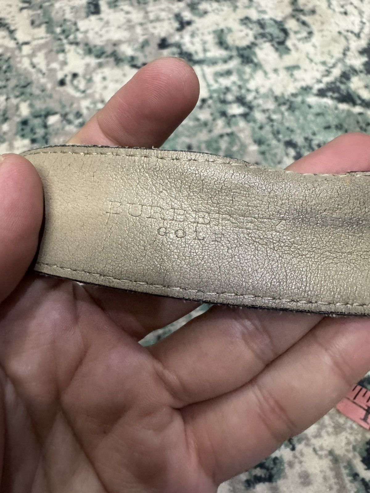 Burberry BURBERRY GOLF BIG BUCKLE LEATHER BELT Size 34 - 6 Thumbnail