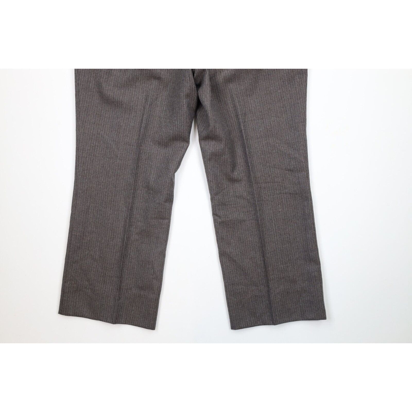 Vintage Vintage 70s 3 Piece Wool Suit Bell Bottoms Striped Size 46R - 18 Thumbnail