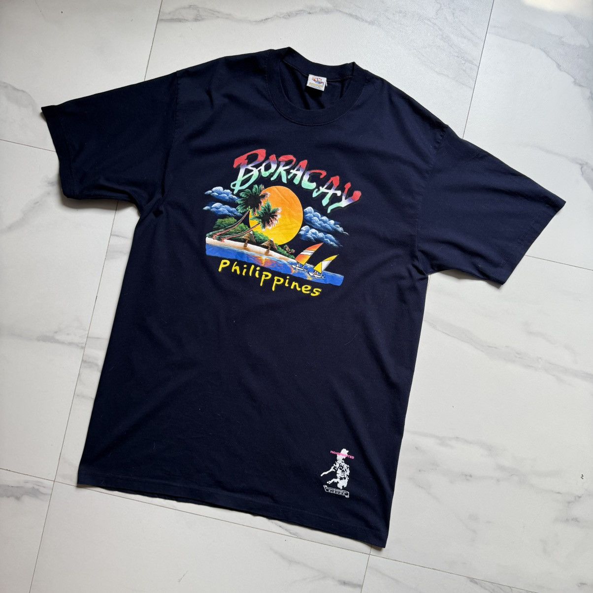 Handmade Dibuho Handpainted Boracay Philippines Tee Size US XL / EU 56 / 4 - 3 Thumbnail