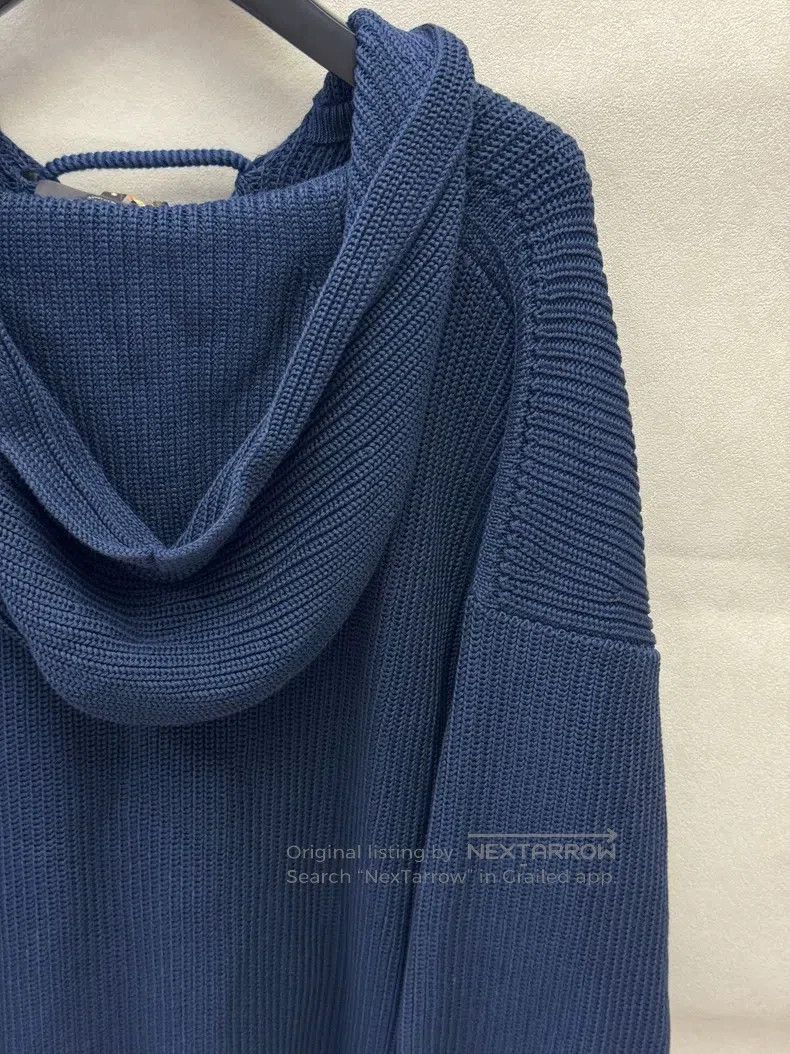 Loro Piana Loro Piana Solid Color Hooded Loose Fit Long Sleeve Knitte Size S / US 4 / IT 40 - 6 Thumbnail