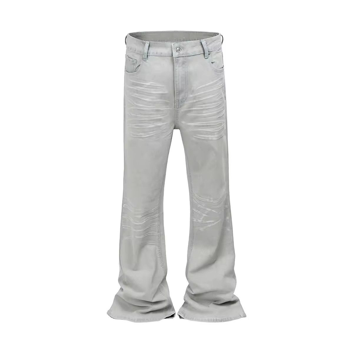 Jean High Street Washed Waxed Baggy Bootcut Flare Jeans Size US 34 / EU 50 - 6 Thumbnail