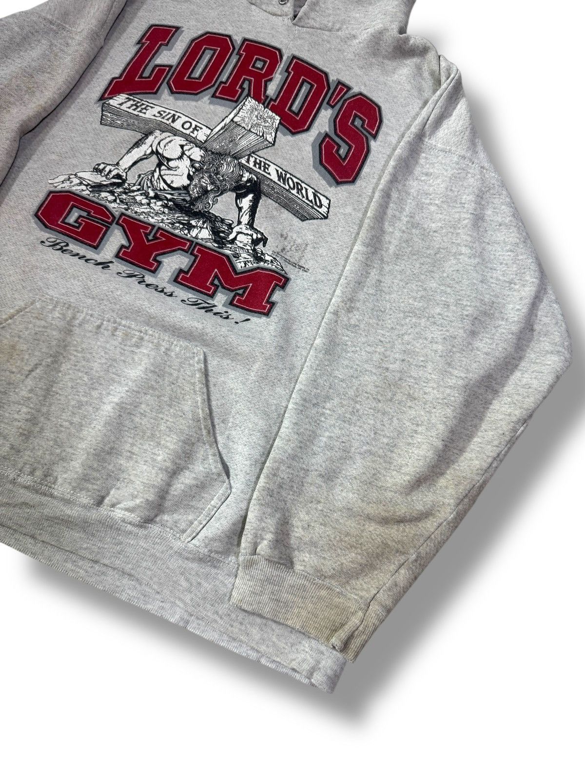 Vintage *RARE* 90s VINTAGE LORD’S GYM GOD BODYBUILDING HOODIE TULTEX Size US XL / EU 56 / 4 - 2 Thumbnail