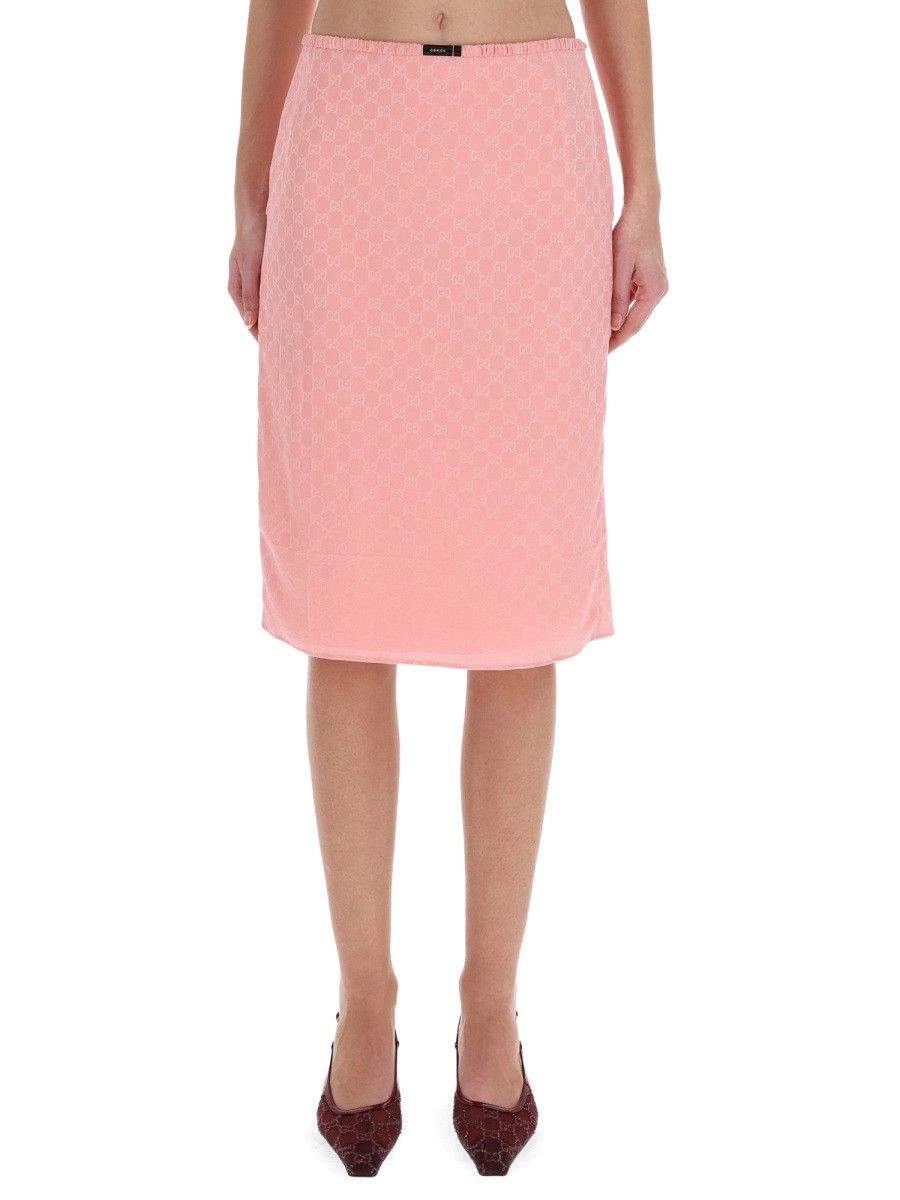 Gucci GUCCI SILK SKIRT - PINK (IT 40) Size 40" / US 18 - 1 Thumbnail