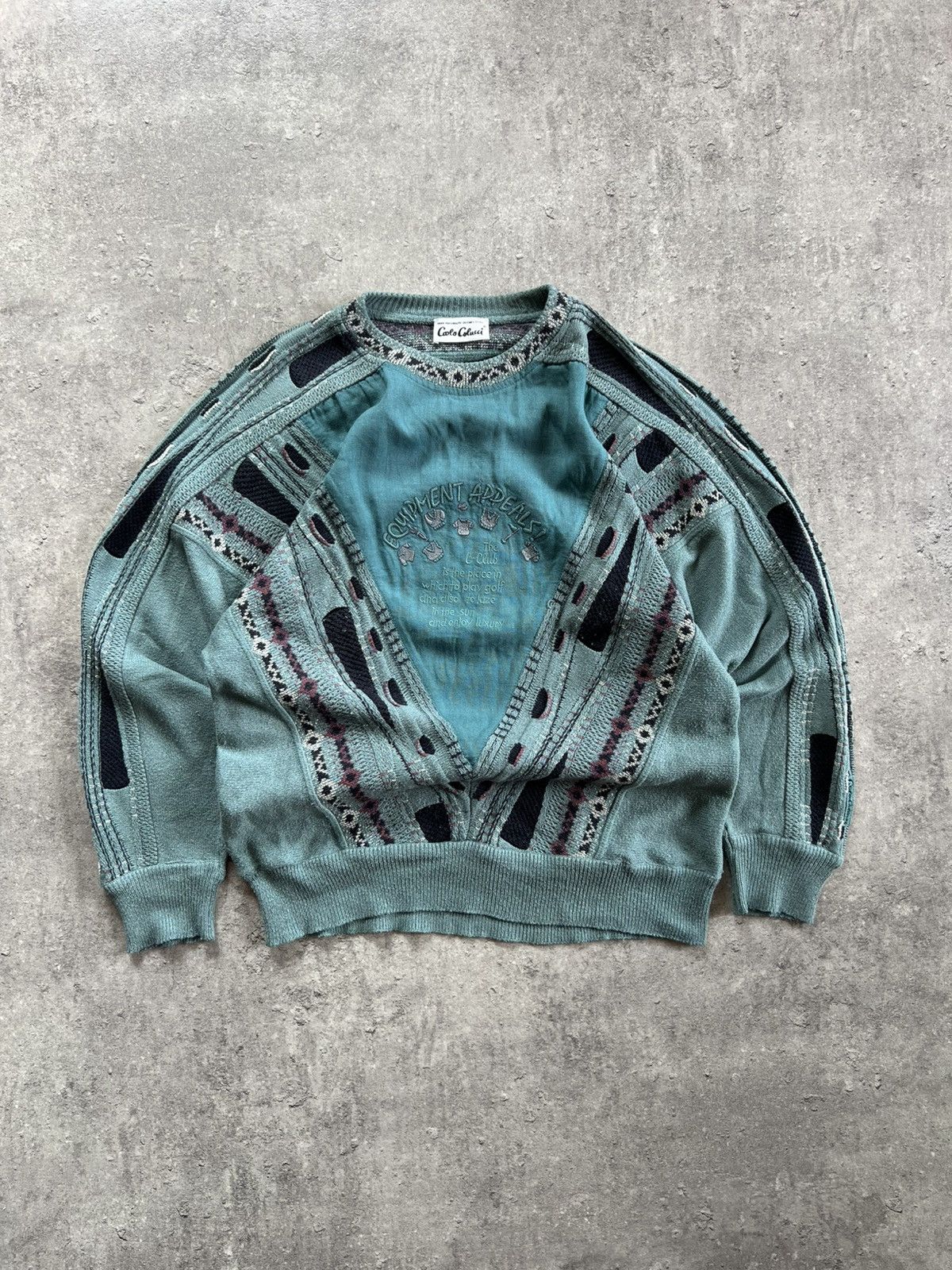Carlo Colucci Carlo Colucci Coogi Style Sweater 90s Biggie Knit Vintage Size US XL / EU 56 / 4 - 1 Thumbnail