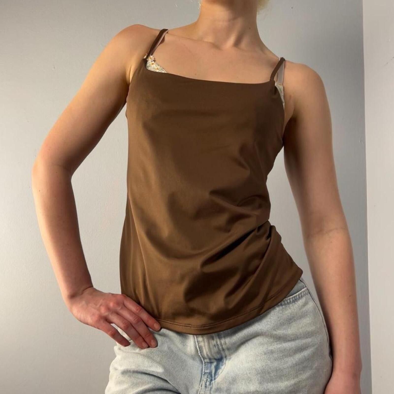 Nine West Brown silky basic cami top Size M / US 6-8 / IT 42-44 - 1 Thumbnail