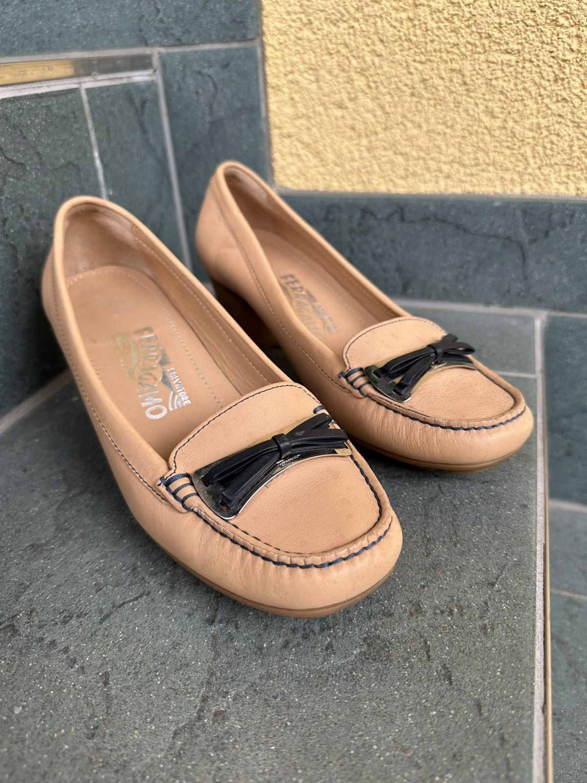 Salvatore Ferragamo Salvatore Ferragamo Women Heels Brown Beige Vintage Italy Size US 6 / IT 36 - 5 Thumbnail