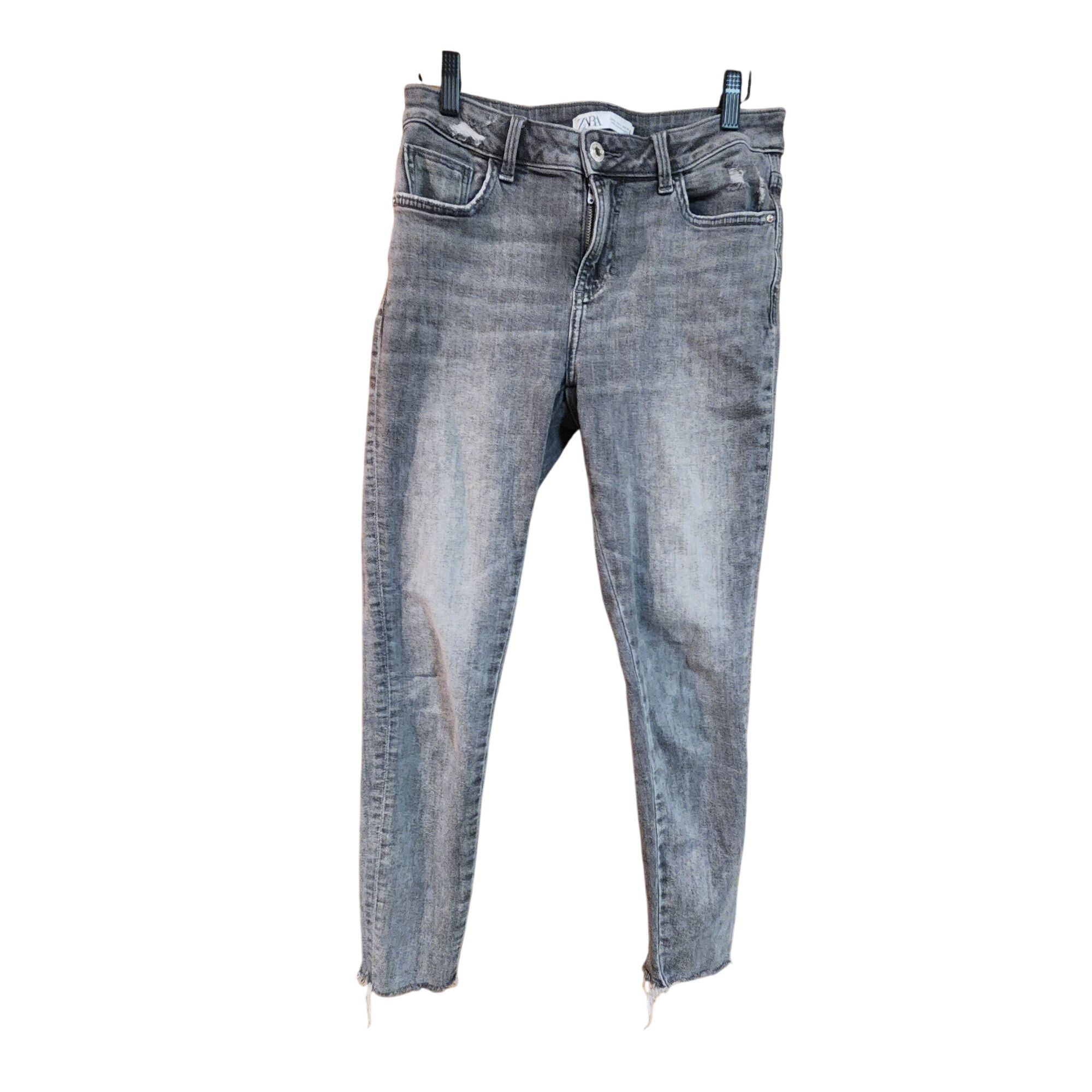 Zara Zara Womens Gray Frayed Hem Skinny Jeans Size 6 Size 28" / US 6 / IT 42 - 1 Thumbnail
