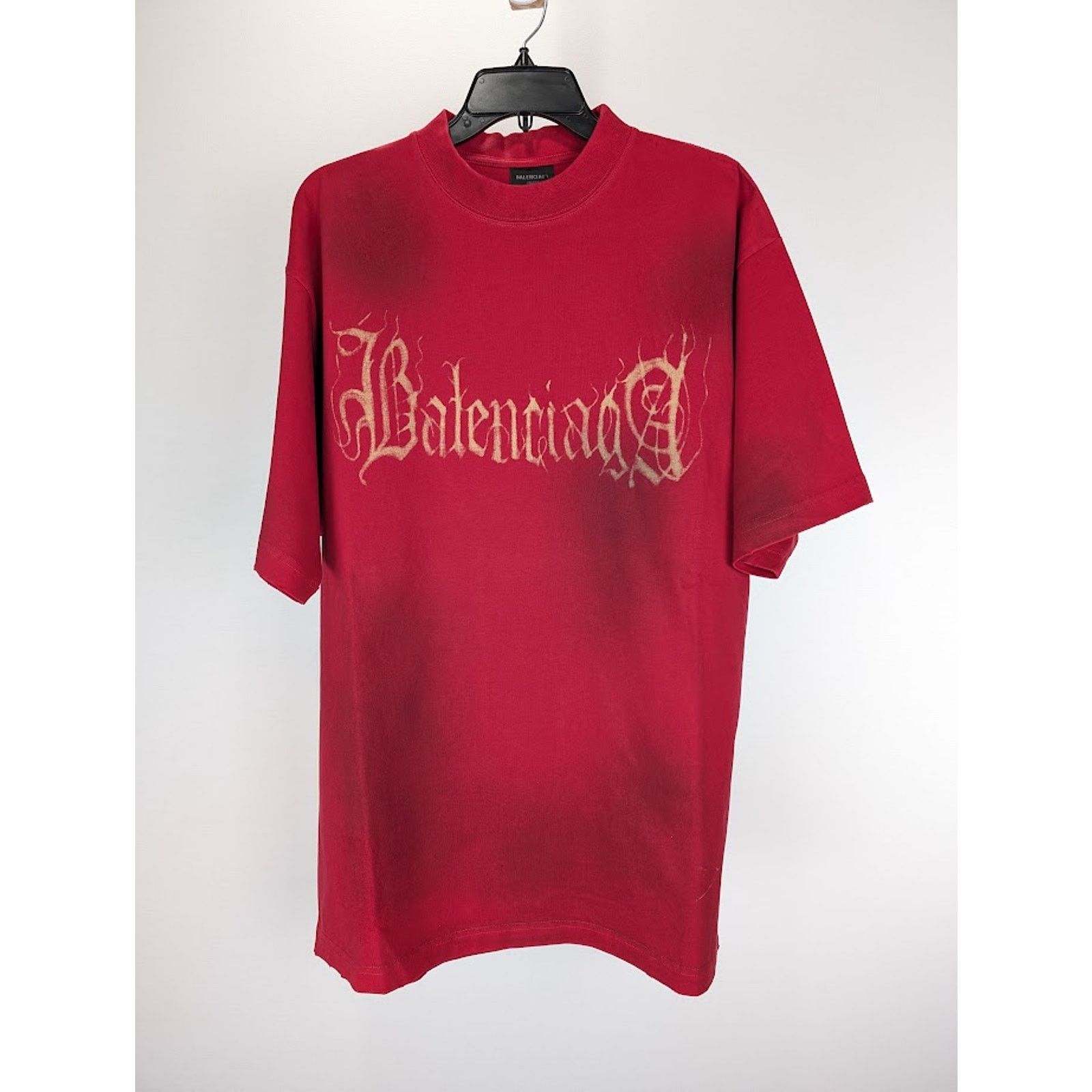 Balenciaga o1rshd1 Heavy Metal Short Sleeve T-Shirt in Red Size US S / EU 44-46 / 1 - 1 Thumbnail