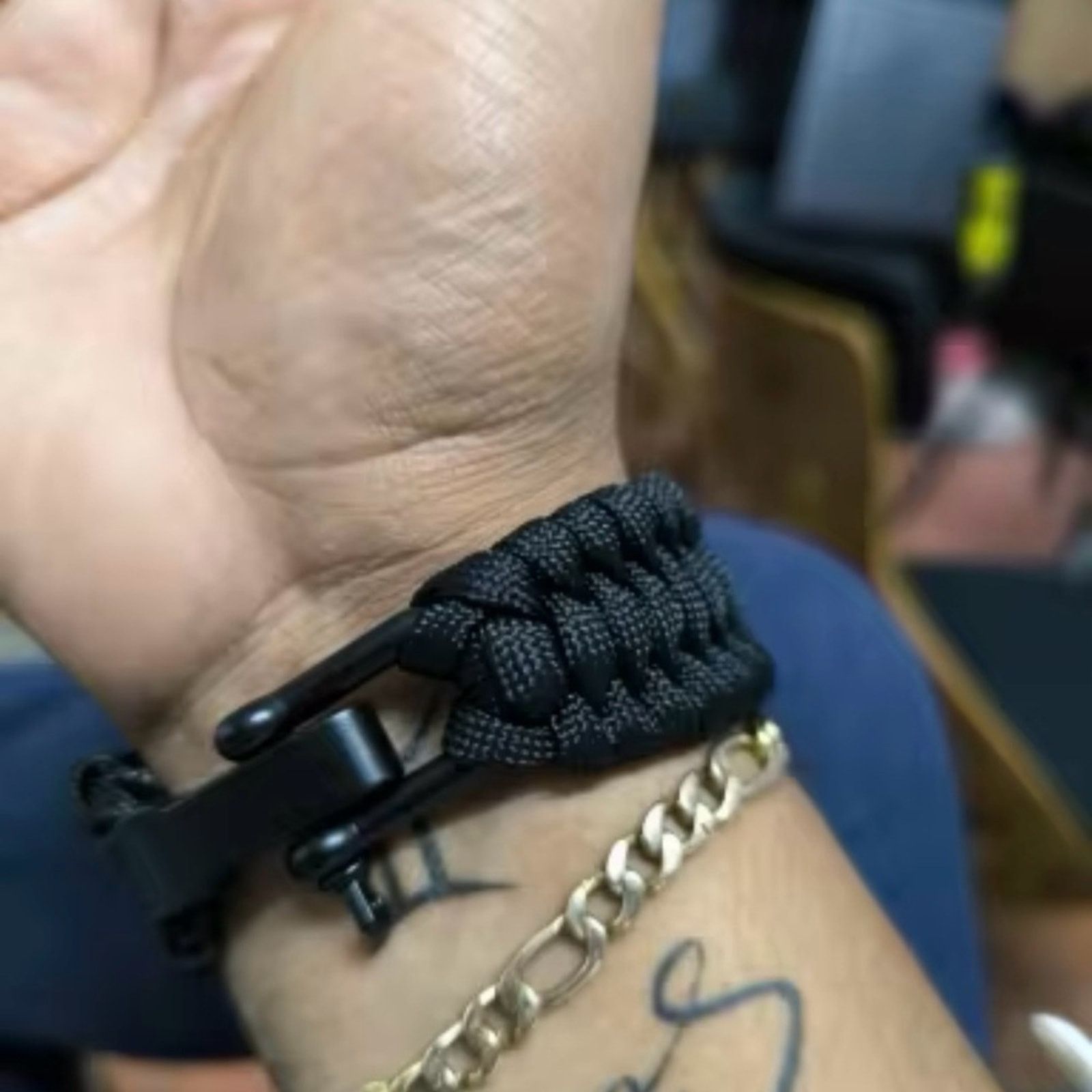 Other Outdoor Camping Paracord Braided Rope Bracelet Black 8” Size ONE SIZE - 3 Thumbnail