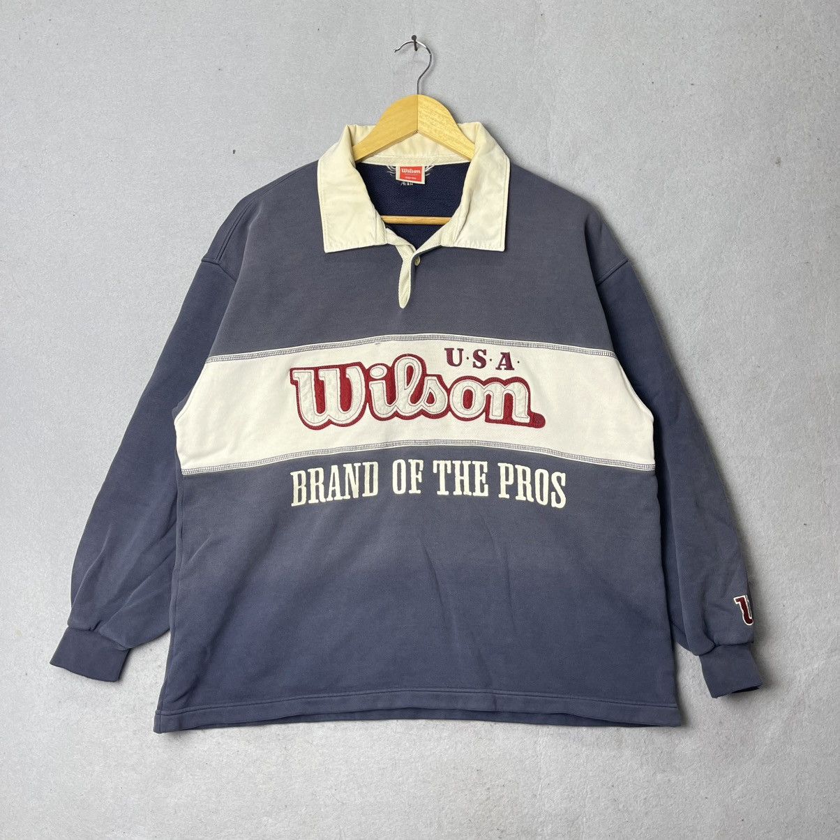 Wilson Vintage Wilson USA Rugby Sweatshirt Pullover Size US L / EU 52-54 / 3 - 1 Thumbnail