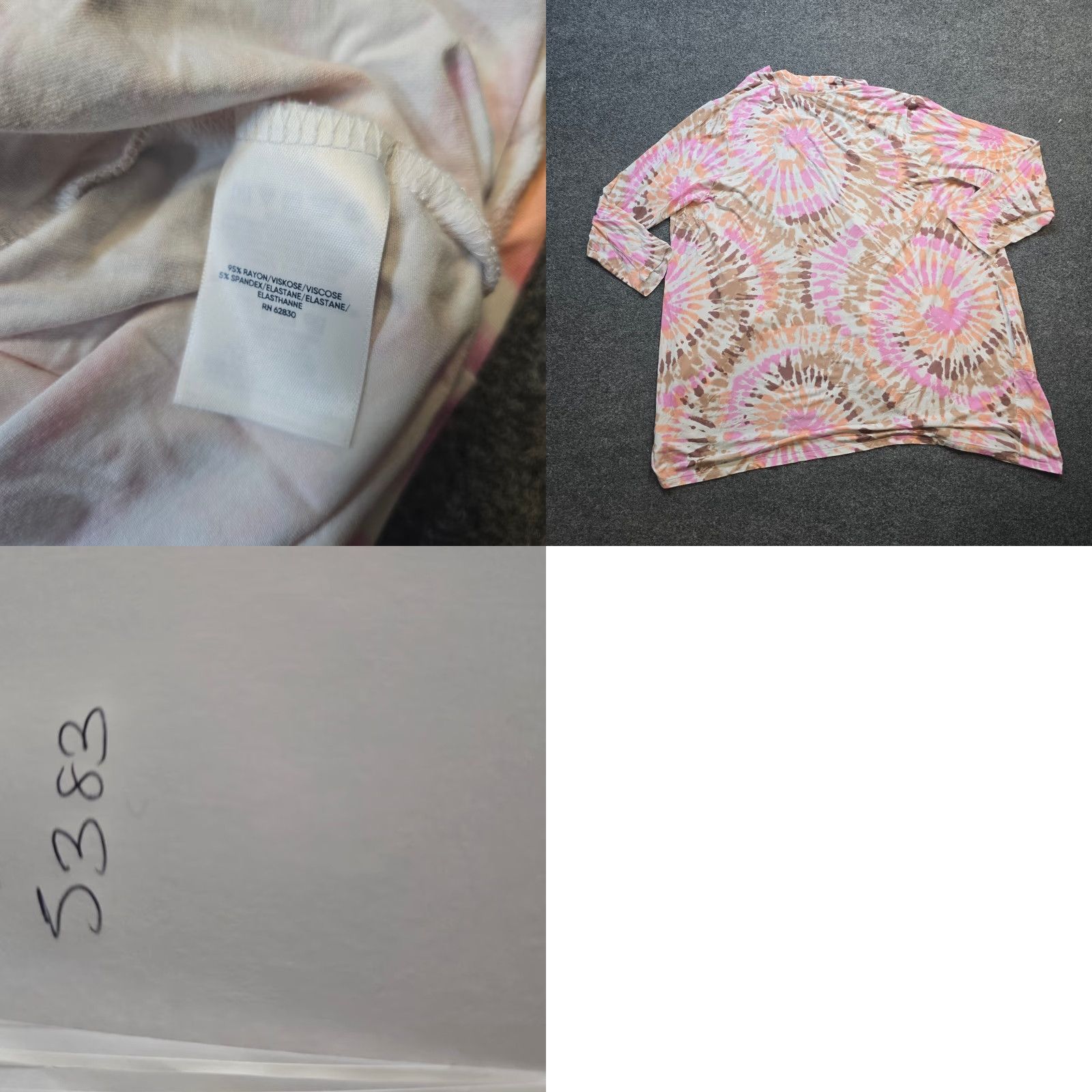 Lands' End Lands' End Cardigan Womens 3X Pink Beige Tie Dye Open Front Boho Casual Knit Sweater Cardigan 3X Womens Mens Girls Size XXL / US 16-18 / IT 52-54 - 8 Thumbnail
