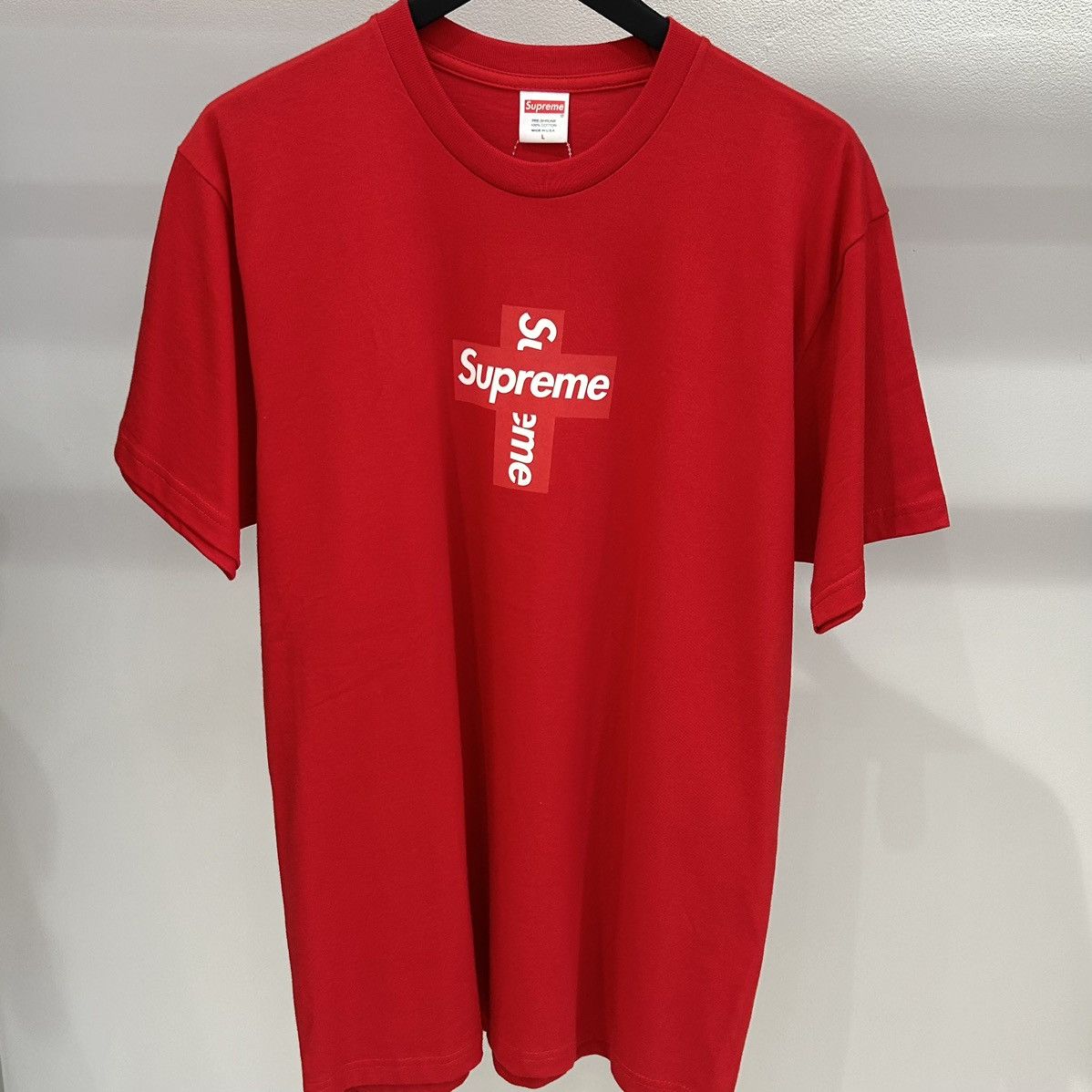 Supreme Supreme Cross Box Logo Tee Red | Grailed