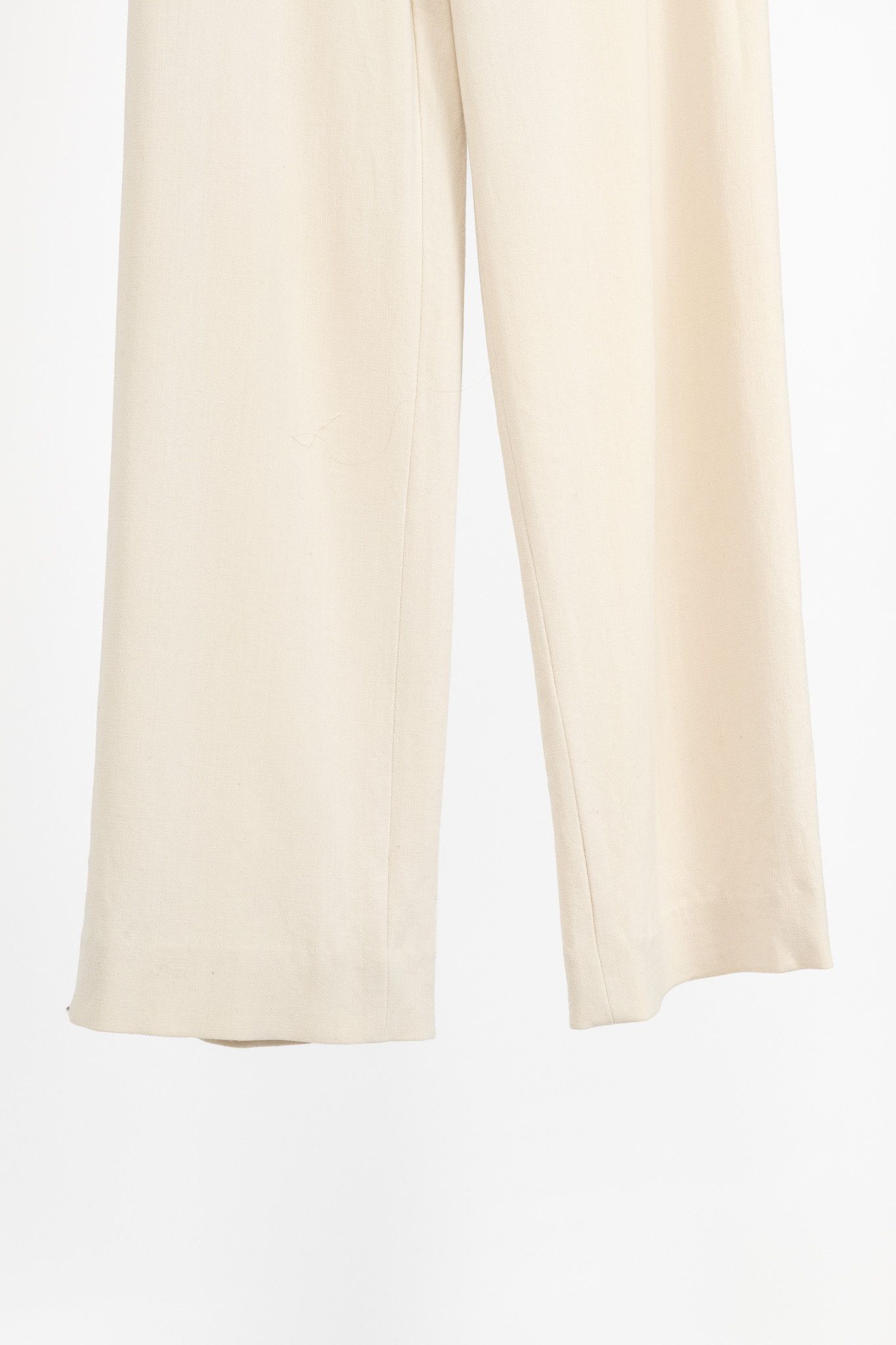 Max Mara Max Mara Cream Wool-Crepe Straight-Leg Trousers Size 30" / US 8 / IT 44 - 6 Thumbnail