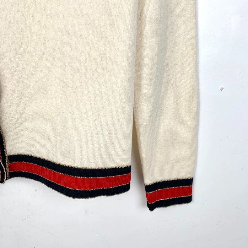 Gucci Gucci Color-blocked V-neck pearl button wool knitted cardig Size US XS / EU 42 / 0 - 4 Thumbnail