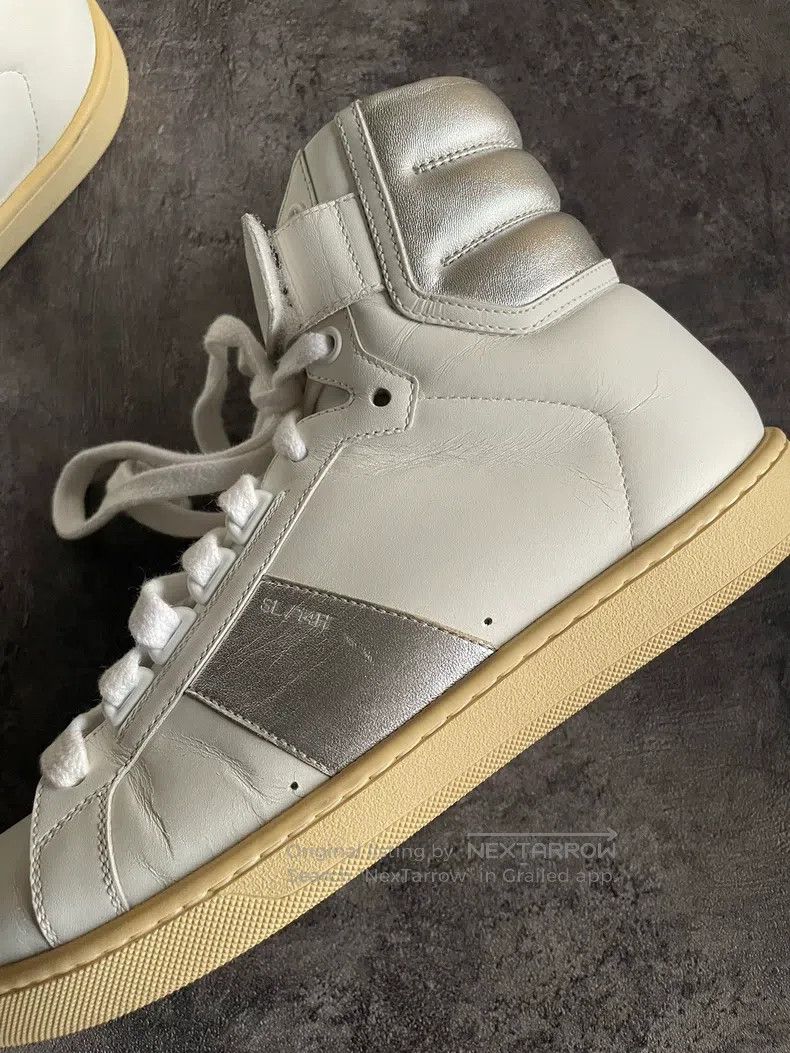 Saint Laurent Paris Saint Laurent Paris Silver Magic Patch High-Top Canvas Sho Size US 6 / EU 39 - 4 Thumbnail