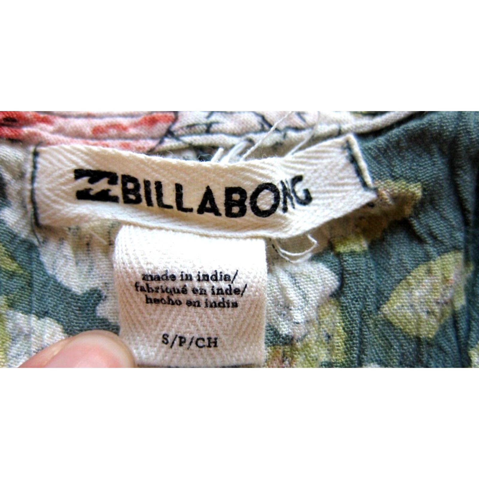 Billabong Billabong 100% Rayon Green Pink Floral V-Neck Short Sleeve Dress Small Size 28" / US 6 / IT 42 - 3 Thumbnail