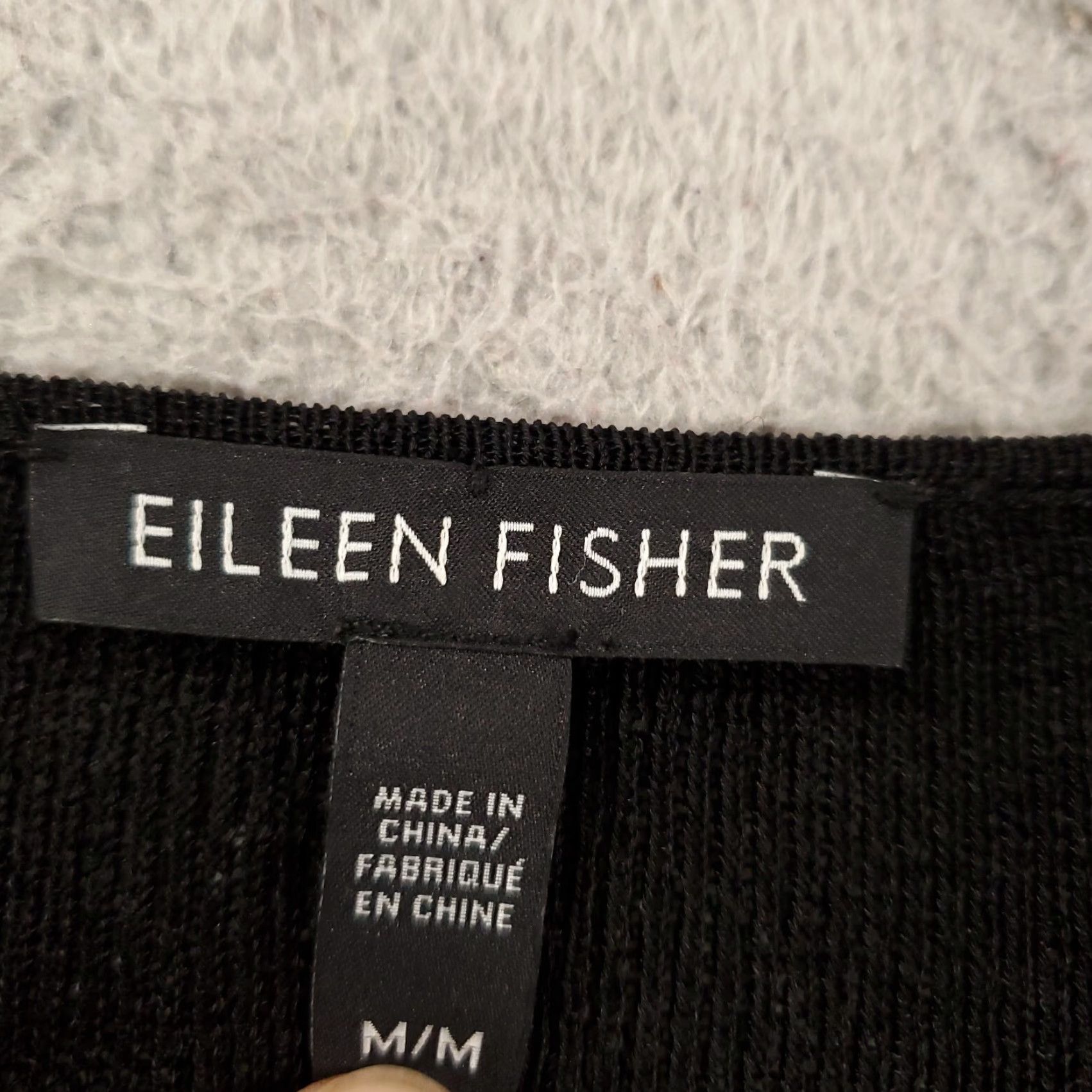 Eileen Fisher Eileen Fisher Black Top Womens Medium Asymmetic Sheer Hem Shimmer Artsy Blouse Dress Shirt? Size M / US 6-8 / IT 42-44 - 5 Thumbnail