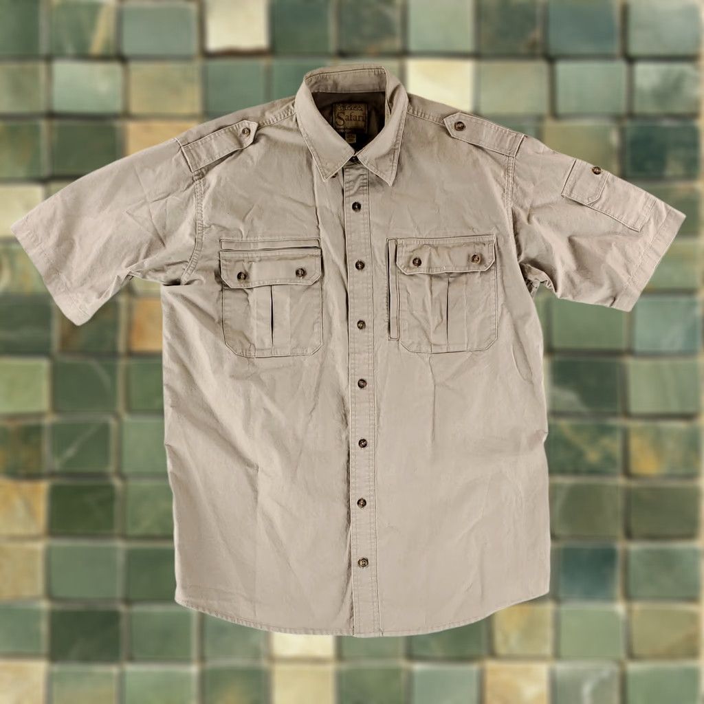 Vintage Cabela's Safari Series Field Utility Shirt Tan Short Sleeve Button-Down Mens L Brown Shirt Size US L / EU 52-54 / 3 - 1 Thumbnail