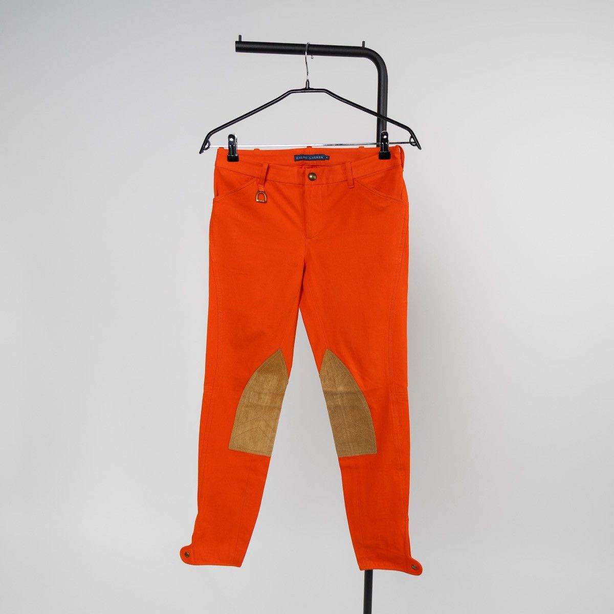 Ralph Lauren Ralph Lauren Womens Orange Riding Pants Leather Knee Patch Size 27" / US 4 / IT 40 - 1 Thumbnail