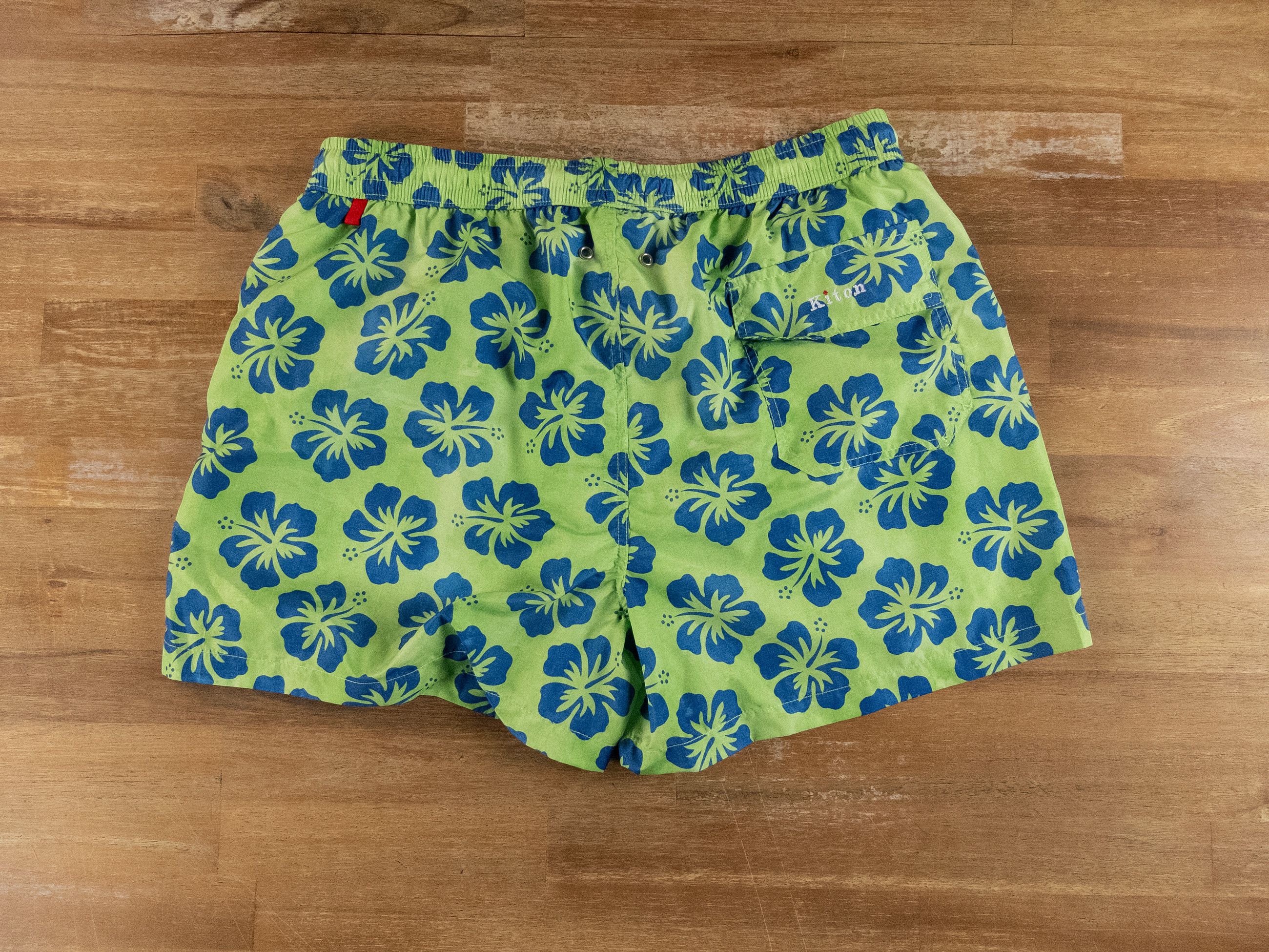 Kiton KITON Napoli green blue floral print nylon swim shorts Large Size US 34 / EU 50 - 8 Thumbnail