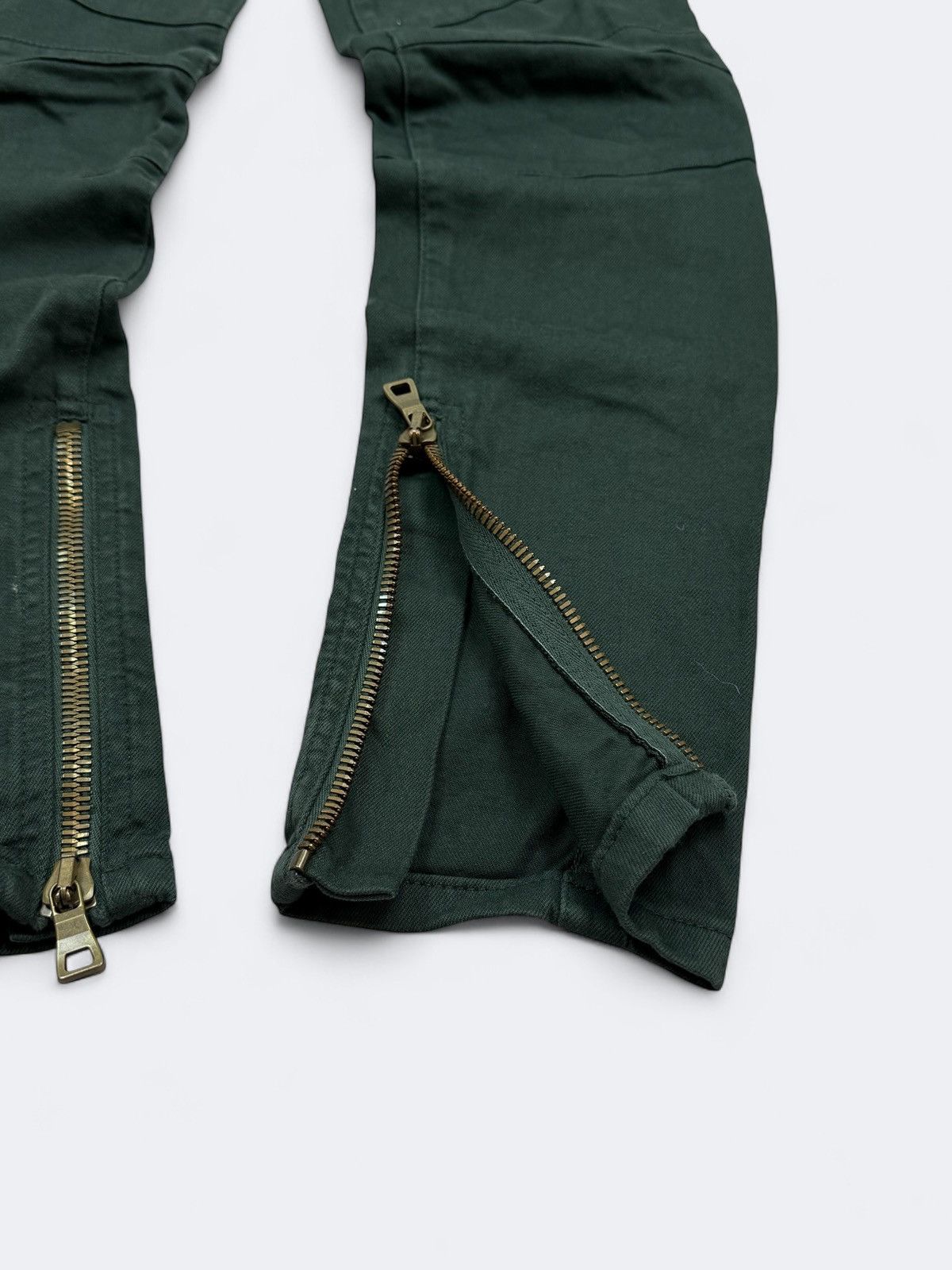 Balmain Balmain Dark Green Biker Skinny Jeans Pants Size 26" / US 2 / IT 38 - 4 Thumbnail