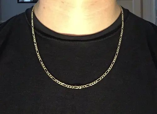 VIBE Gold Chain Figaro Necklace 22in 3mm 925 Italy Size ONE SIZE - 1 Thumbnail