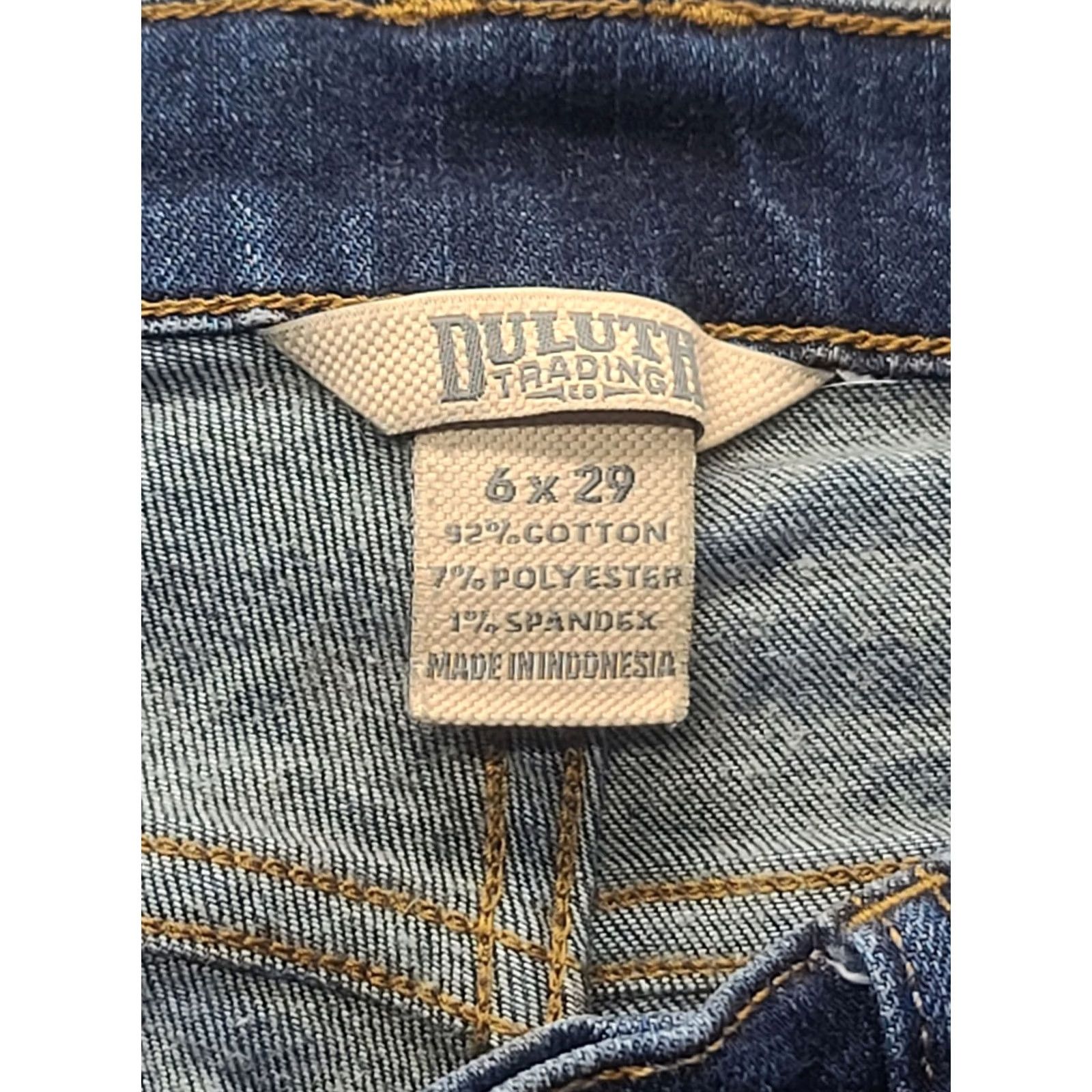 Denime Duluth Womens Jeans 6x29 Slim Straight Leg DuluthFlex Denim Blue Cotton Polyester Spandex Size 28" / US 6 / IT 42 - 2 Thumbnail