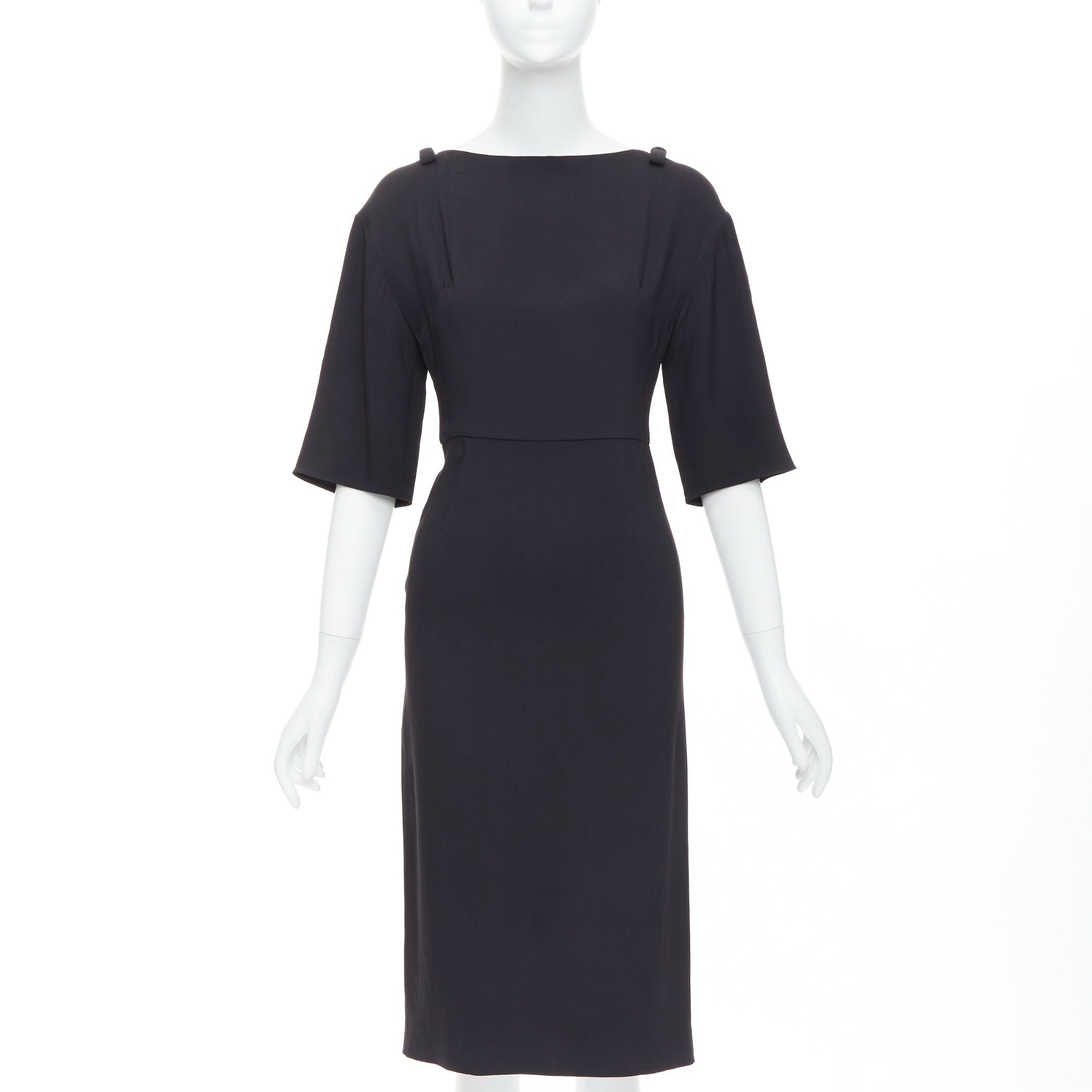 Valentino VALENTINO 2020 black ribbon shoulder half sleeve shift dress IT36 XXS Size XS / US 0-2 / IT 36-38 - 1 Thumbnail