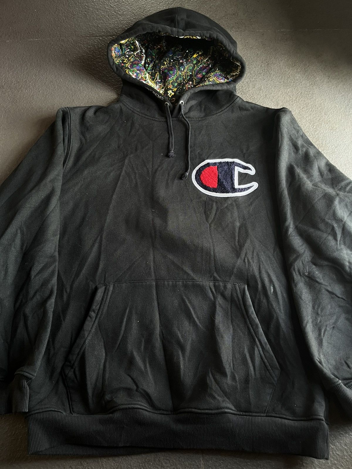 Champion × Supreme FW13 Supreme X Champion Big logo Paisley Pullover Hoodies Size US M / EU 48-50 / 2 - 2 Thumbnail