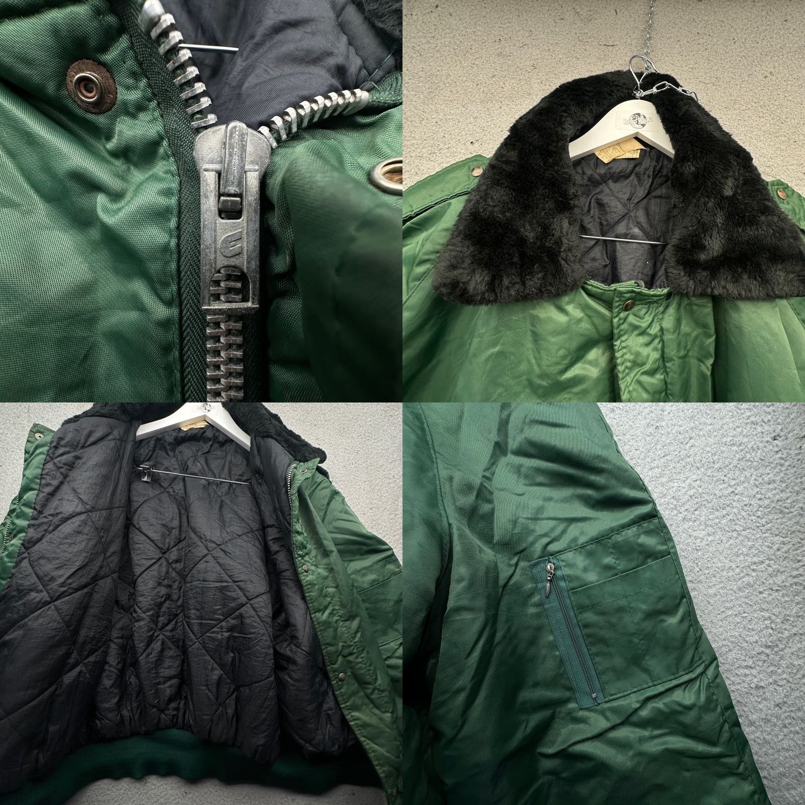 Vintage VINTAGE Golden Bay B-15 Bomber Flight Full Zip Snap Button Jacket Mens XL Green Black Military Jacket Size US XL / EU 56 / 4 - 9 Thumbnail