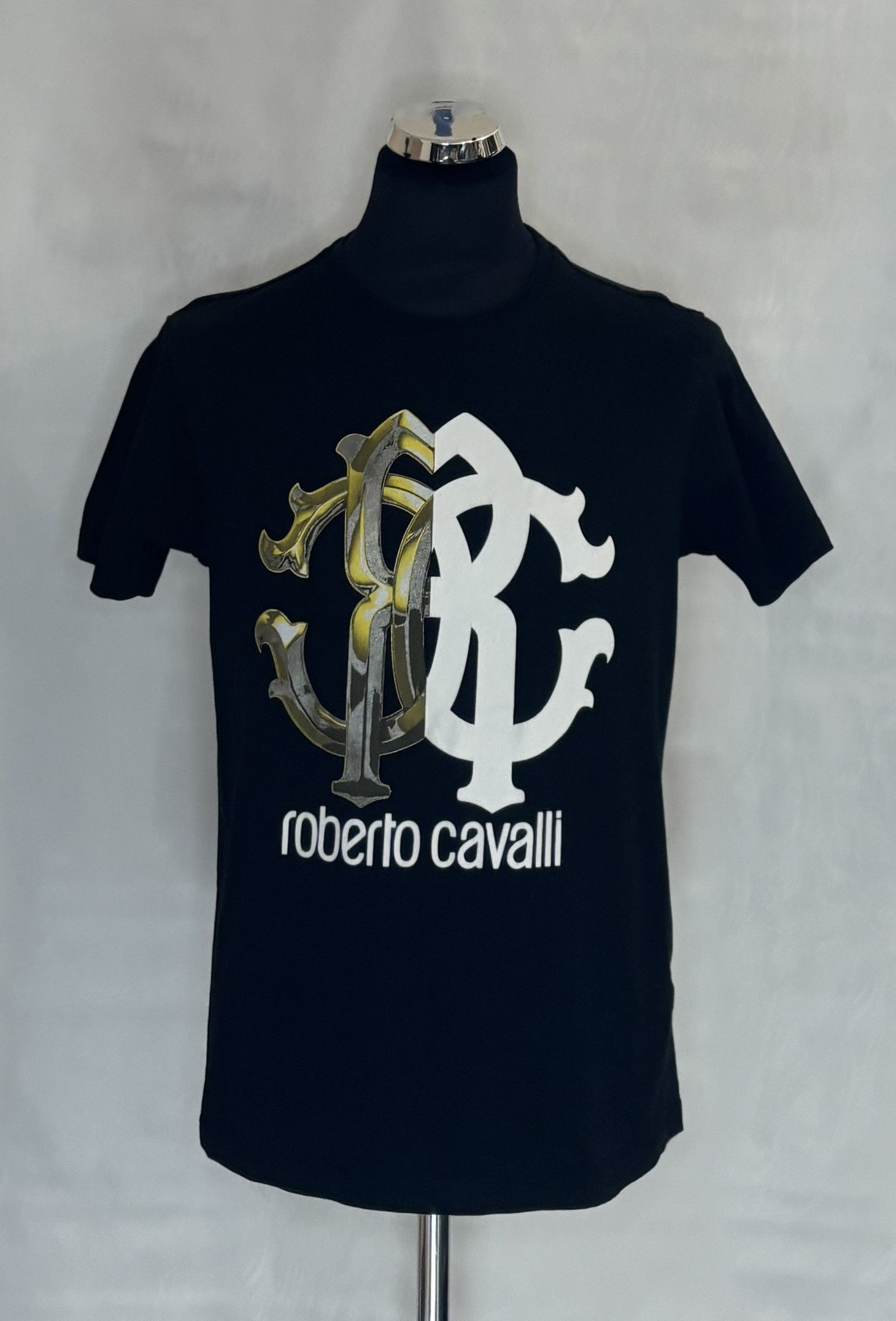 Roberto Cavalli Roberto Cavalli T-shirt Black Firenze Logo Size US M / EU 48-50 / 2 - 1 Thumbnail