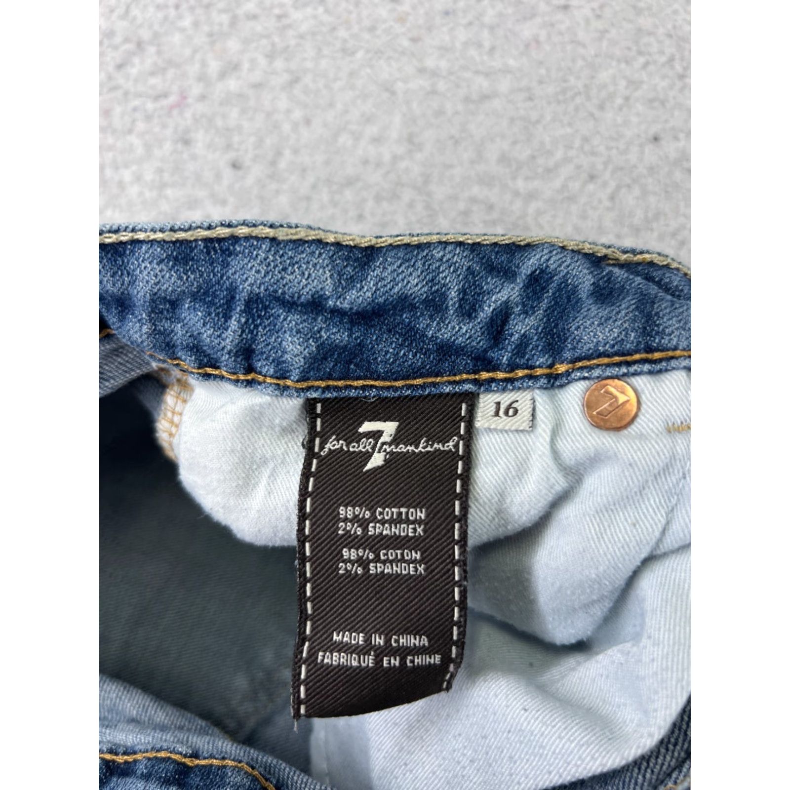 7 For All Mankind 7 For All Mankind Jeans Women 16 Blue Denim Mid Rise Straight 5-Pocket Cotton Denim Shirt? Size 38" / US 16 / IT 52 - 7 Thumbnail