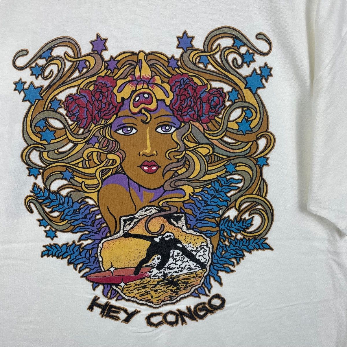 Vintage Vintage 90's HEY CONGO Surf Graphic Surfing Tee Shirt Large Size US L / EU 52-54 / 3 - 2 Thumbnail
