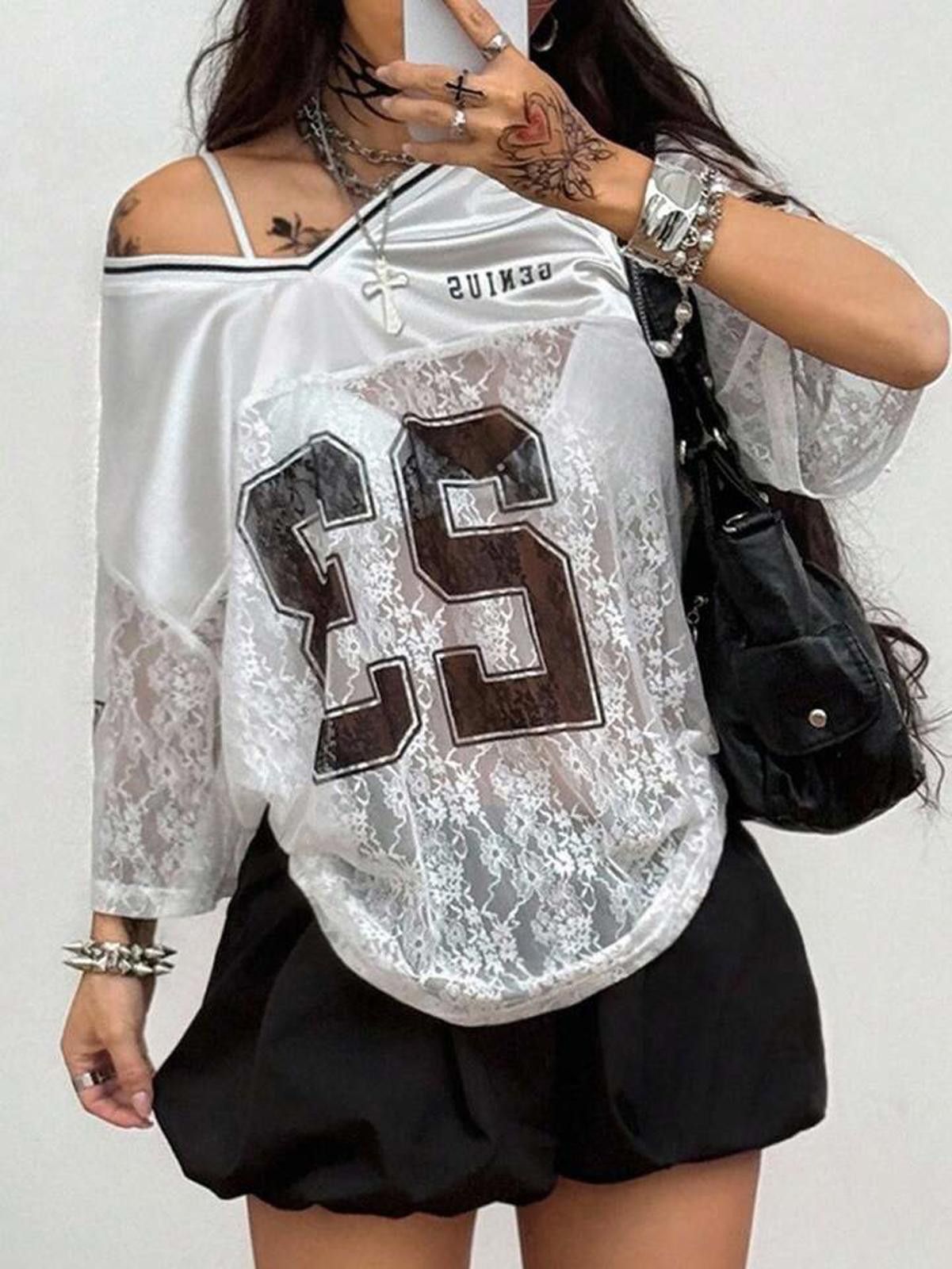Other Genius 23 Lace Top Sexy Jersey Size ONE SIZE - 5 Thumbnail