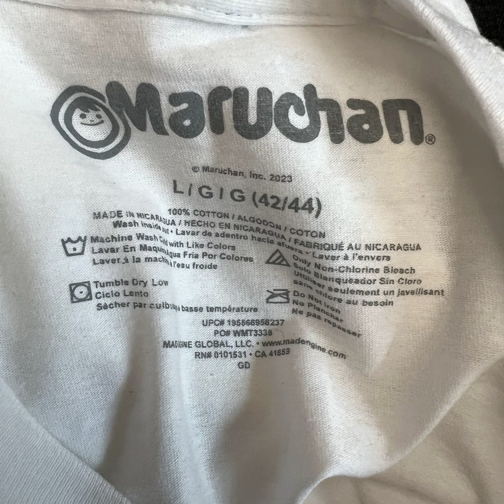 Vintage Maruchan T-Shirt Graphic Shirt Mens Size L White 90s Funny Logo Graphic Print Short Sleeve Crew Neck Cotton Regular Fit Size US L / EU 52-54 / 3 - 4 Thumbnail