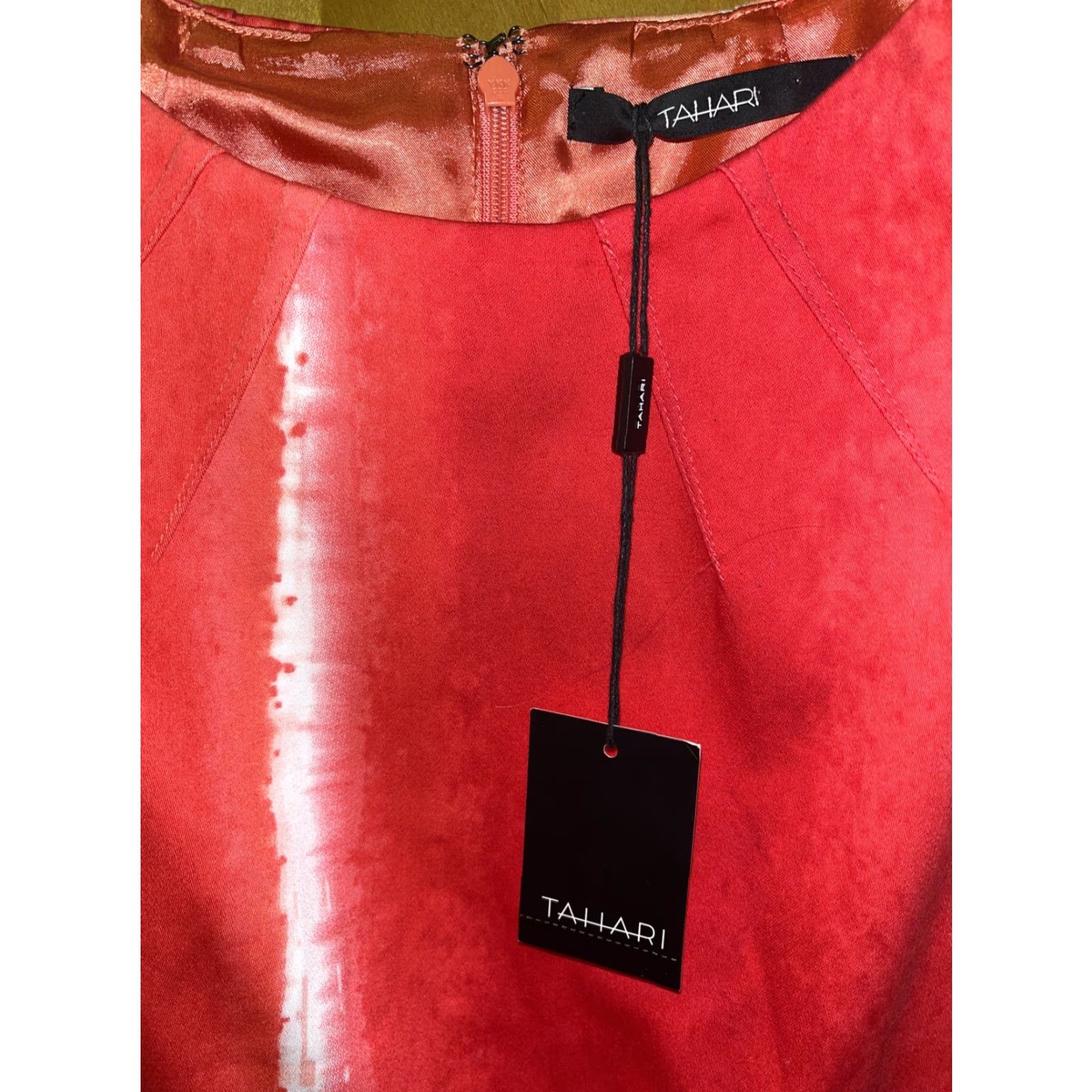 Vintage Tahari Ladies Kristen Dress Sleeveless Tank Dress Size 10 Ombré Teaberry/Peach Fall Women Size L / US 10 / IT 46 - 4 Thumbnail
