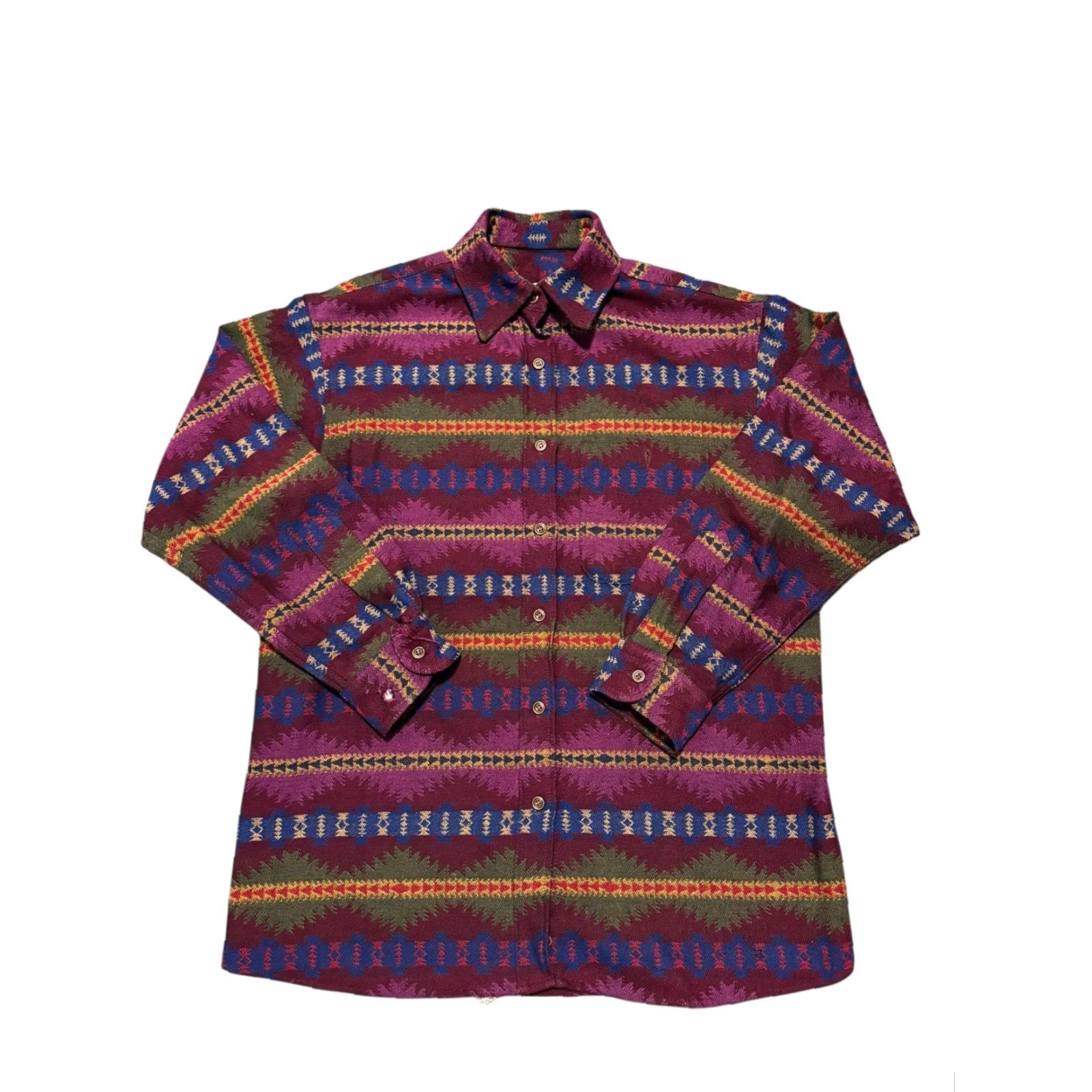 Pendleton VINTAGE Pendleton Shirt Geometric Aztec Tribal Wool Flannel M USA Read/Repair Size M / US 6-8 / IT 42-44 - 6 Thumbnail