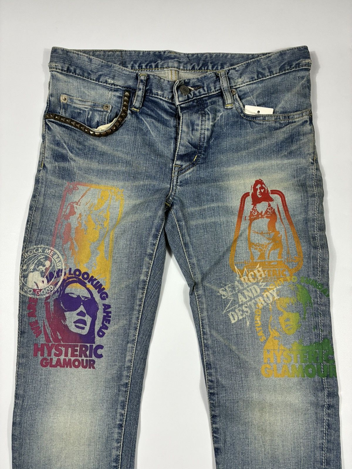 Hysteric Glamour Hysteric Glamour His Denim Studded Pants Size 30" / US 8 / IT 44 - 2 Thumbnail