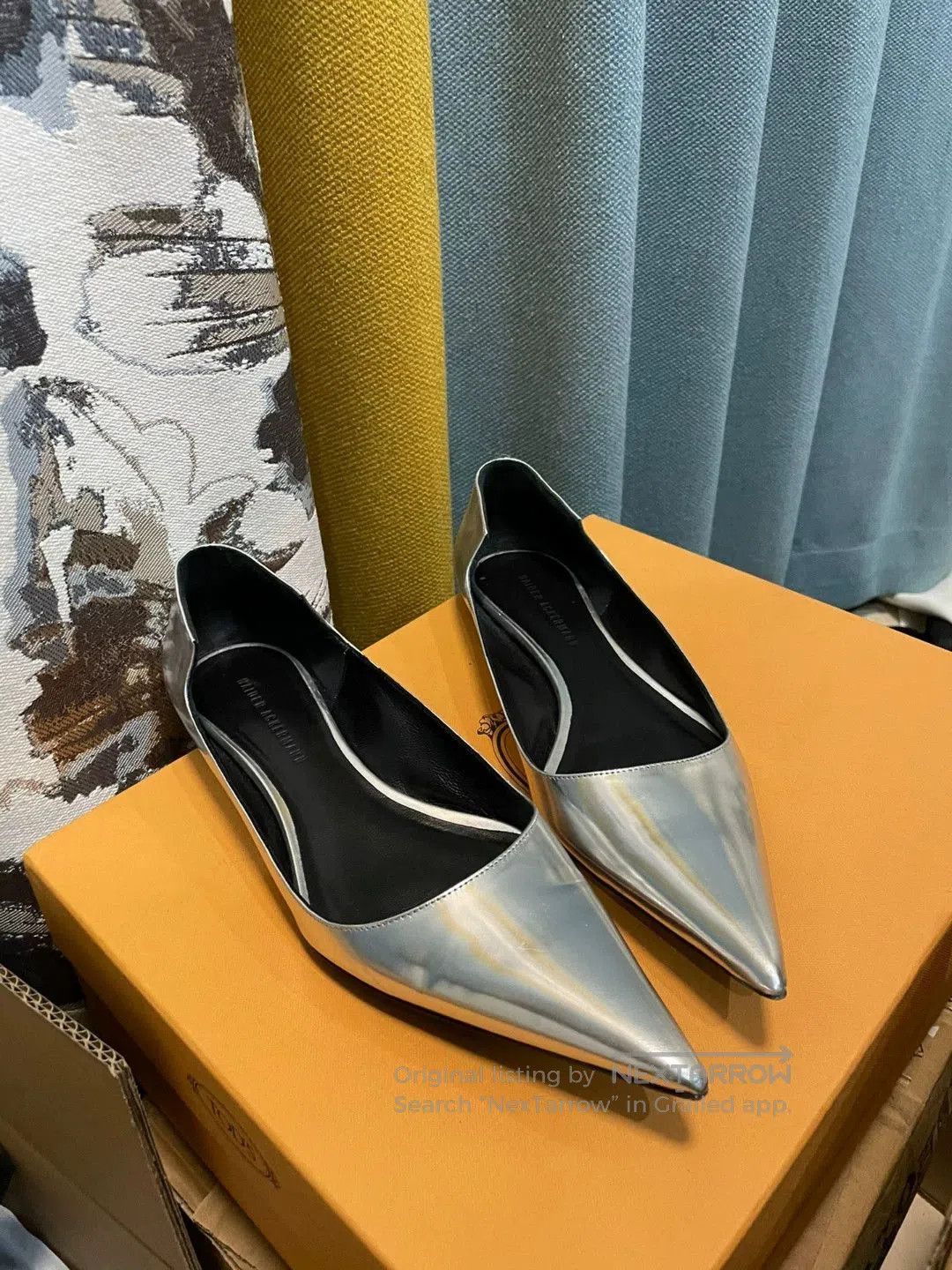 Haider Ackermann Silver Pointed Toe Flats by Haider Ackermann. Size US 6 / IT 36 - 2 Thumbnail