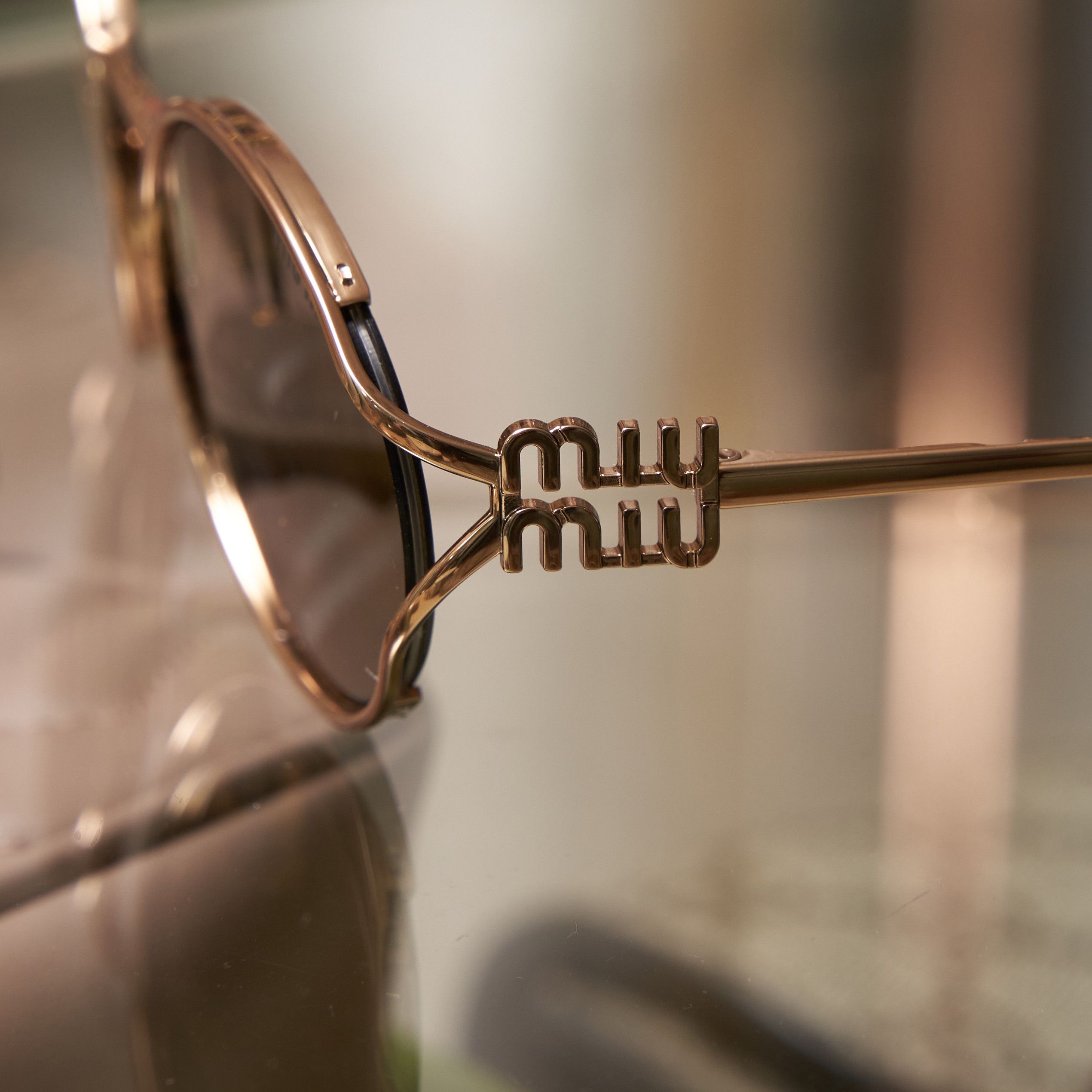 Miu Miu MIU MIU MU 52YS 7OE01T SUNGLASSES BRASS GOLD Size ONE SIZE - 4 Thumbnail