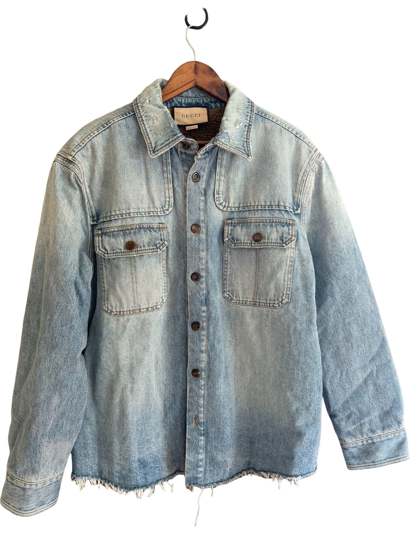 Gucci Gucci Shearling Lined Denim Jacket Size 48 Size US M / EU 48-50 / 2 - 1 Thumbnail