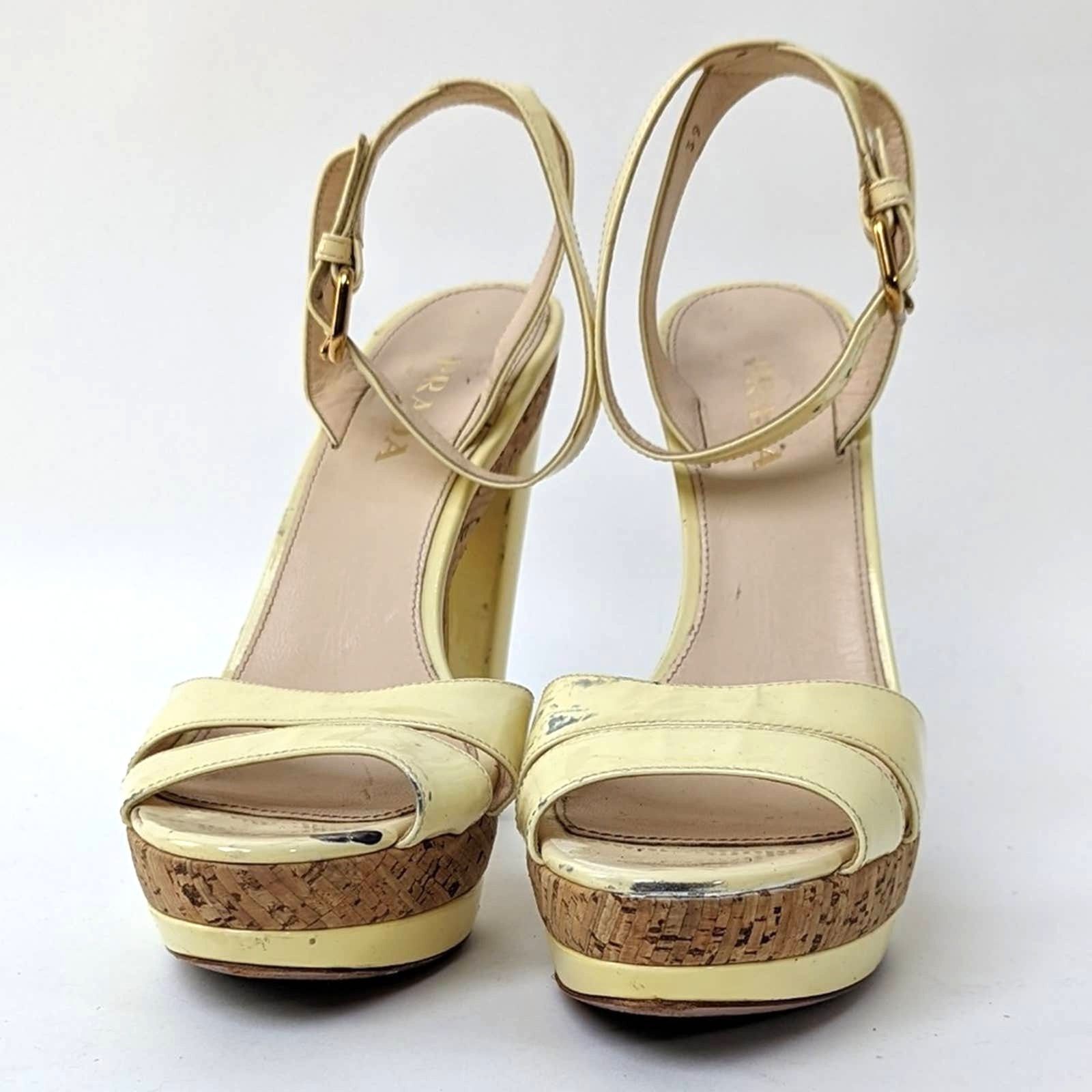 Prada PRADA Canary Yellow Cork Platform Heels - 8 Size US 8 / IT 38 - 7 Thumbnail